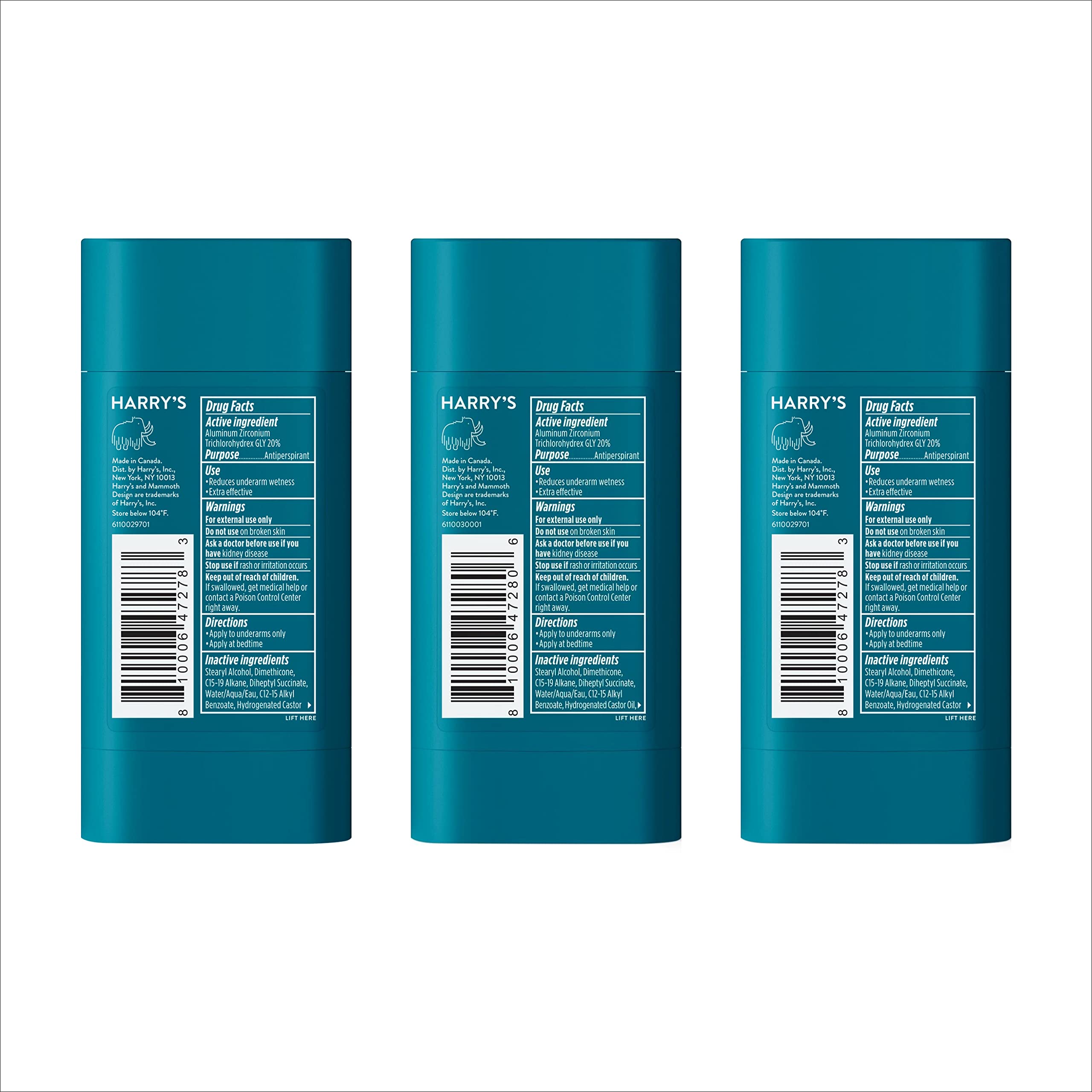Harry's Extra-Strength Antiperspirant Deodorant for Men - 3-Pack Variety (Stone, Redwood, Wildlands) | Long-Lasting Odor Protection & Sweat Control | Ideal for Gym, Work & Daily Freshness