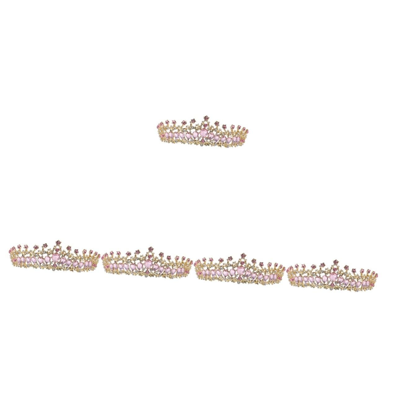 FRCOLOR 5pcs Rhinestone Wedding Tiara Set - Alloy Bridal Crown Hair Accessories for Bride, Queen Birthday Headpiece - Perfect for Wedding Ceremony, Bridal Shower, Prom and Special Occasions