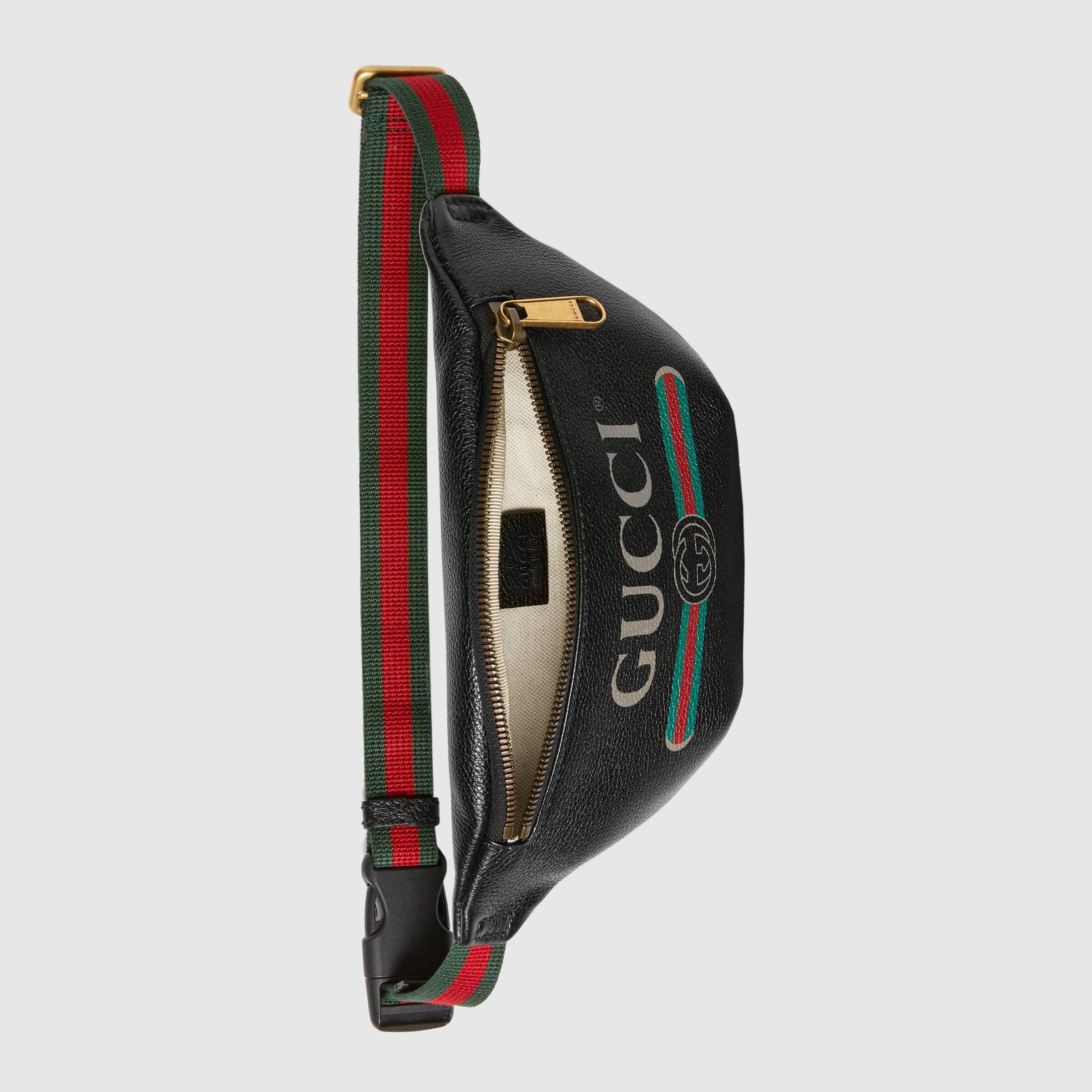Gucci Print Small Belt Bag Black - Stylish Waist Pack for Women, Men | Perfect for Travel, Concerts & Everyday Use
