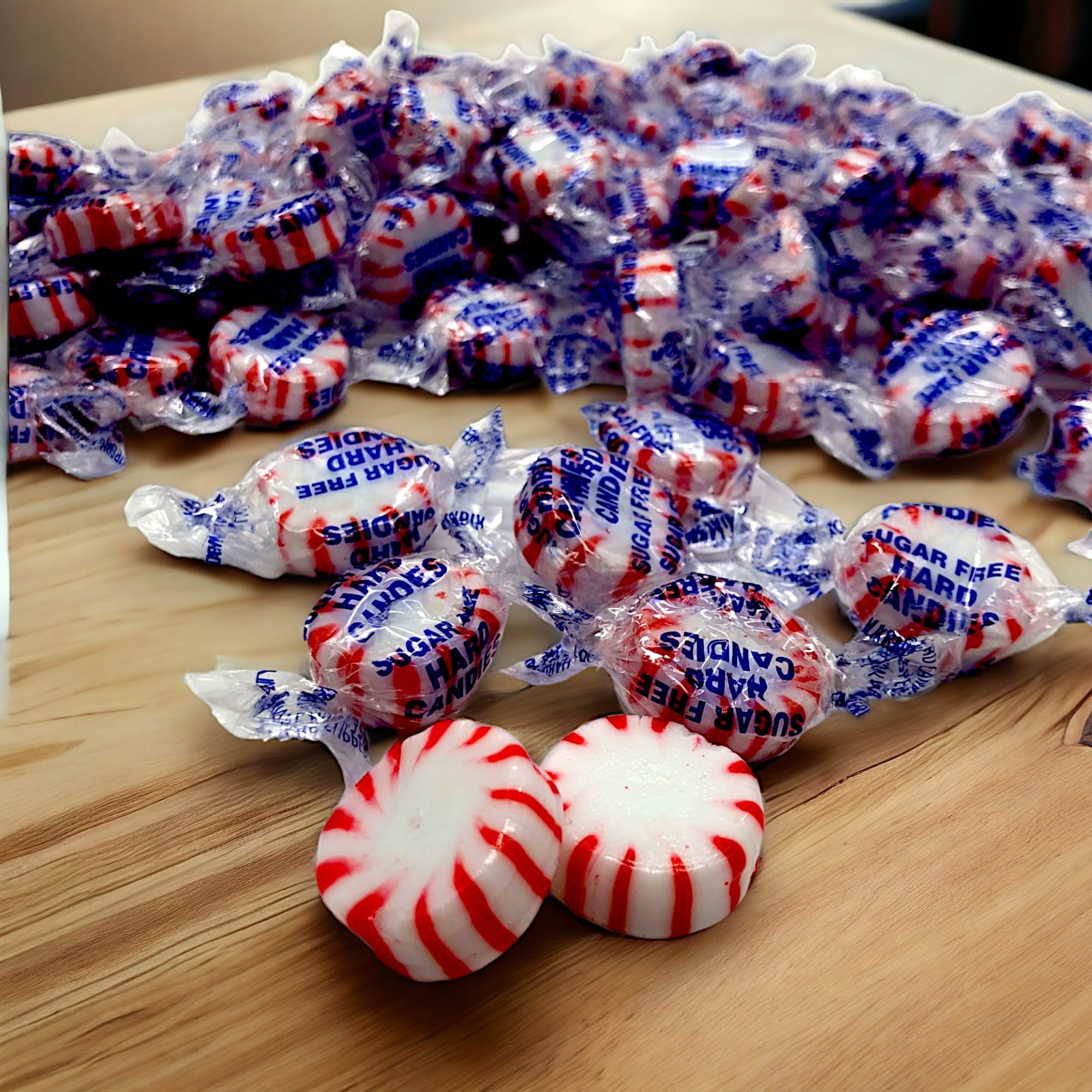 Sugar Free Peppermint Starlight Hard Candy - Keto Friendly, Gluten Free, Diabetic Safe - 1.5 lbs Individually Wrapped Mints - Refreshing Breath Freshener for Office, Travel & After Meals (24 oz)