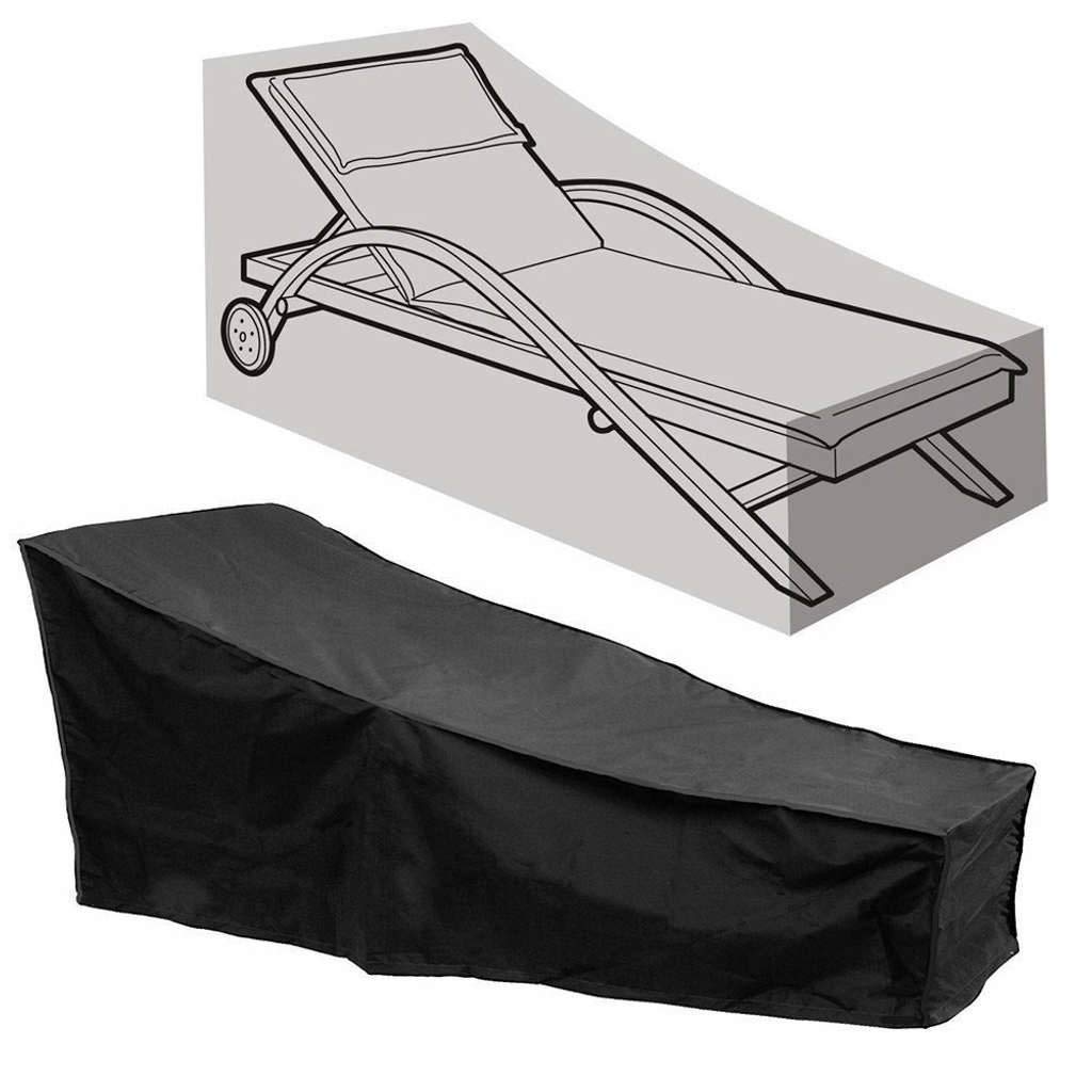 **SLOUD Waterproof Patio Chair Cover 210D - Durable Outdoor Lounge Furniture Cover, Fade & Tear Resistant (208x76x78cm, Black) - Perfect for Garden, Poolside & Patio Protection**
