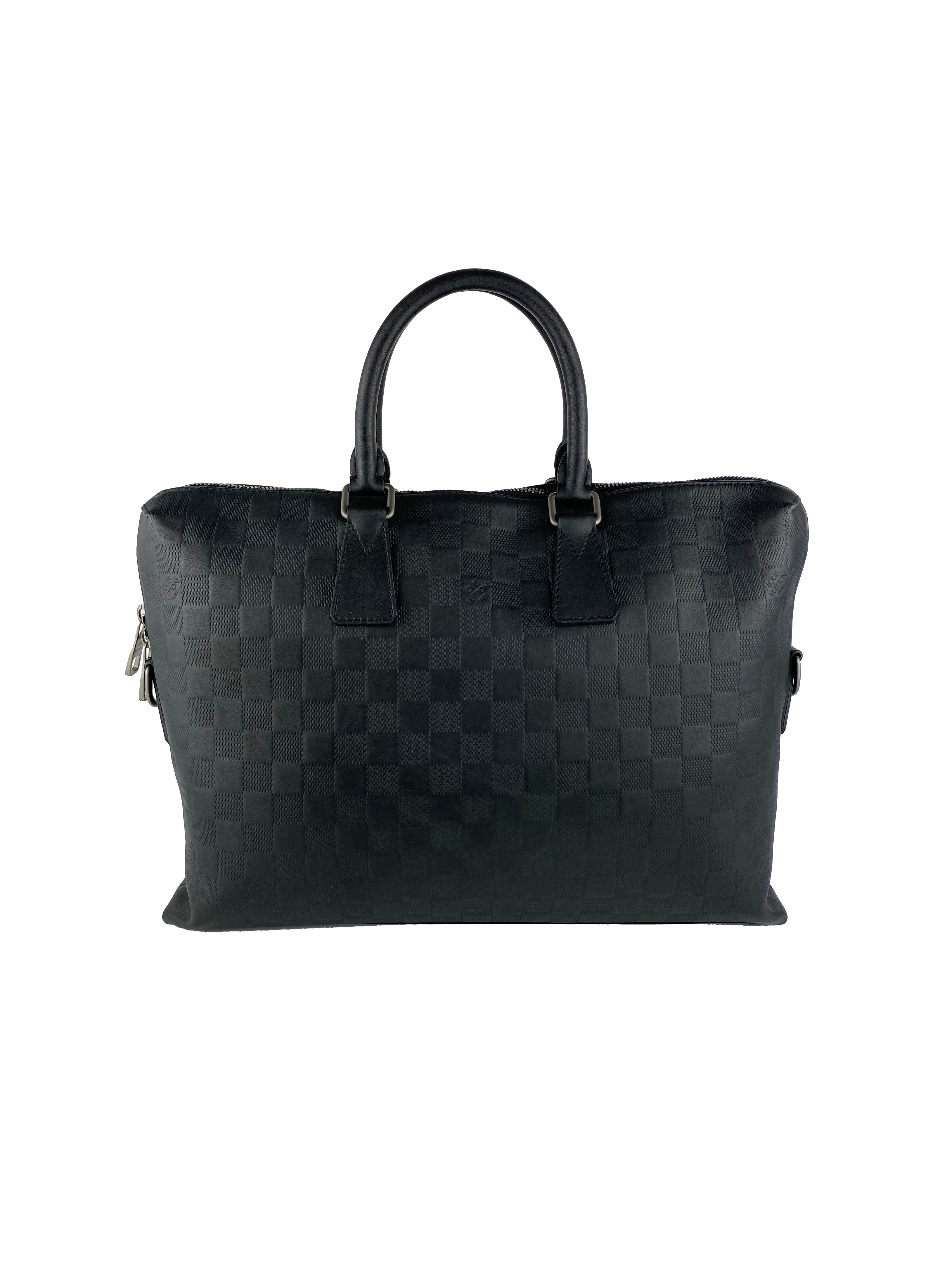 Louis Vuitton Black Damier Infini Leather Business Tote Bag for Women - Luxury Work Bag for Office, Travel & Professional Meetings