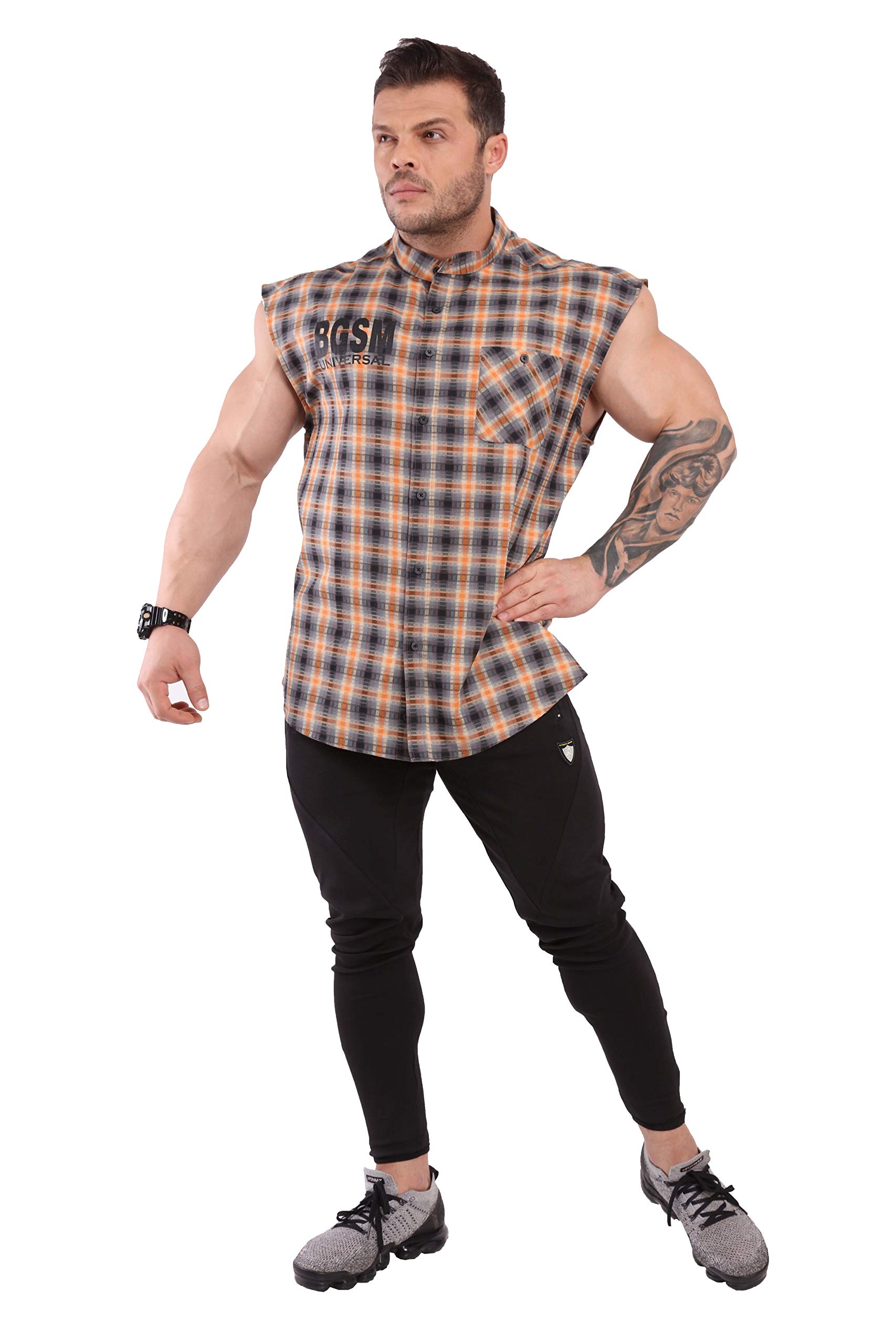 BGSM Men's Vintage Gym Shirt - Bodybuilding & Weightlifting Sleeveless Workout Tee for Muscle Training, Fitness & Streetwear