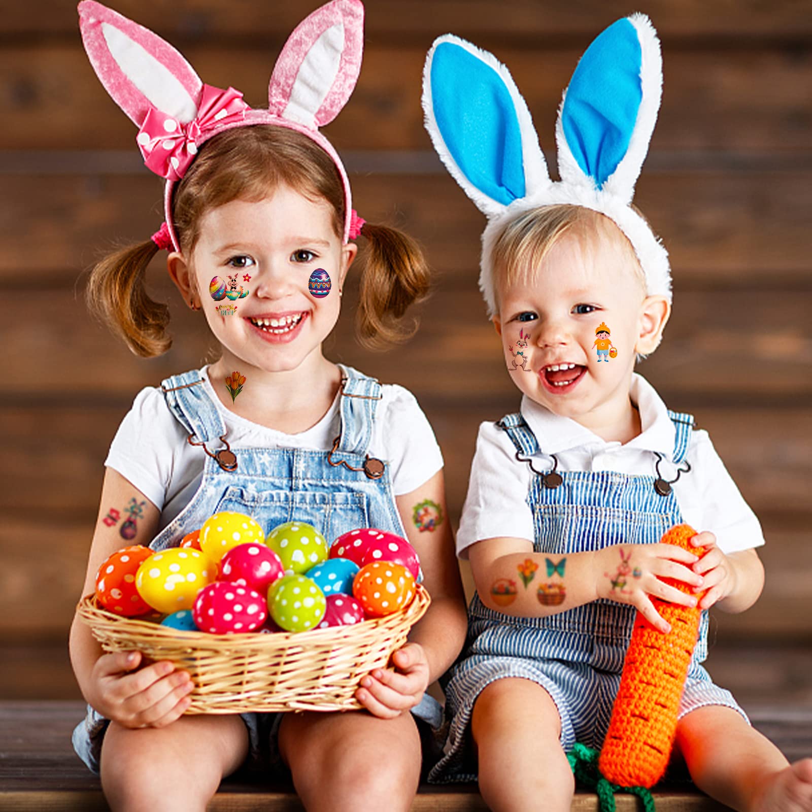 20 Sheets Easter Temporary Tattoos for Kids - Bunny & Chick Tattoo Stickers for Boys & Girls - Easter Party Favors, Treats & Goodie Bag Fillers - Perfect for Easter Egg Hunts, Classroom Rewards & Spring Celebrations