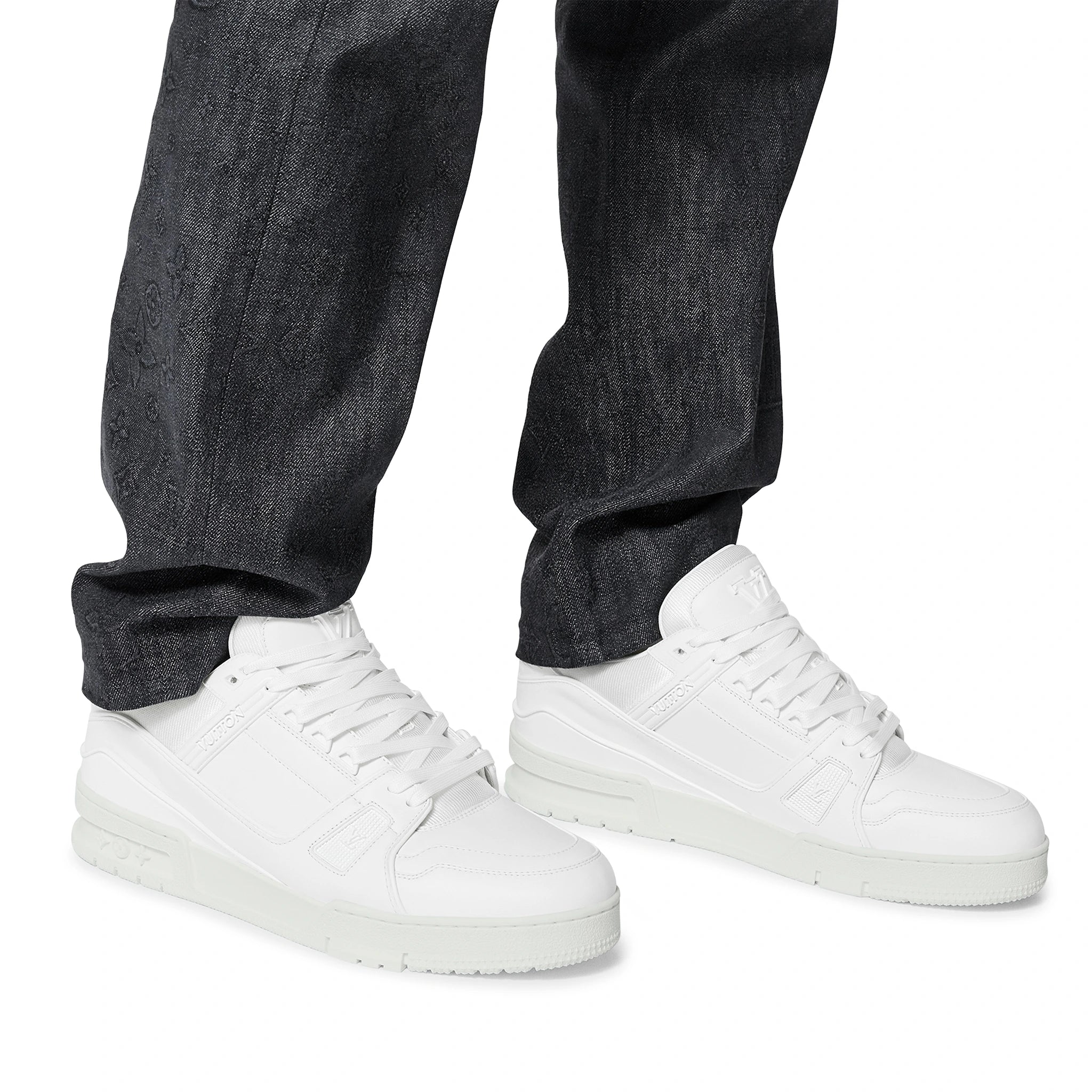 Authentic Louis Vuitton LV White Leather Sneakers for Men - Luxury Casual Shoes for Everyday Wear, Street Style & Fashion Events