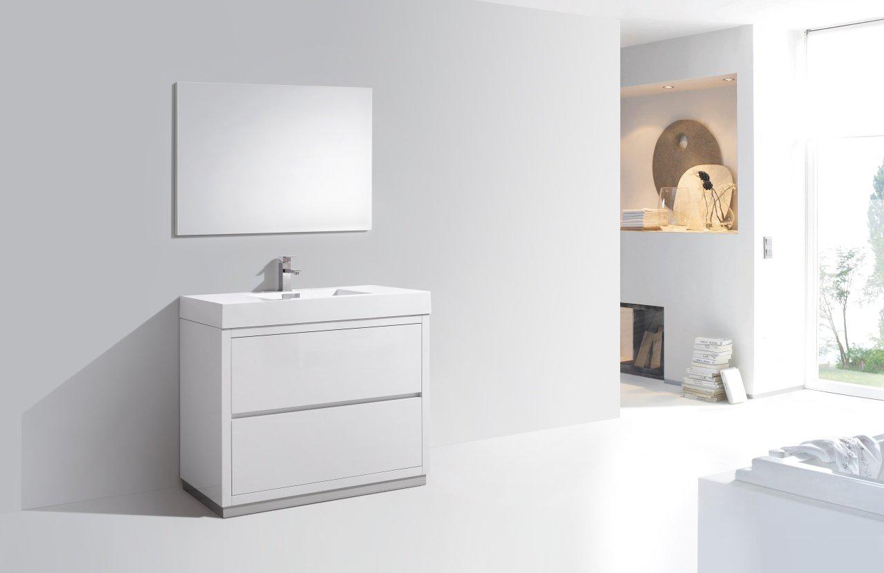 KubeBath Bliss 40 Inch Freestanding Single Sink Modern Bathroom Vanity with Soft Close Doors - Perfect for Small Bathrooms, Powder Rooms & Master Bath Remodels