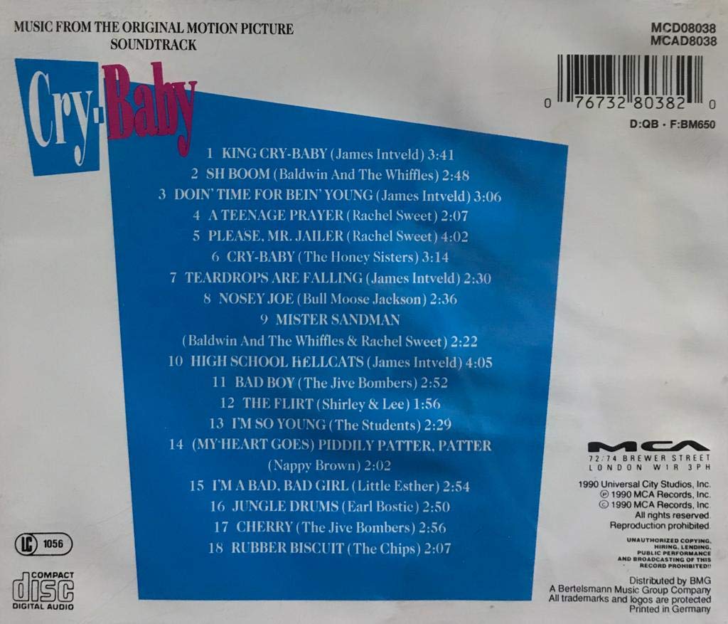 Cry Baby Original Soundtrack Album - Music from the Classic Film - Perfect for Movie Nights, Parties & Nostalgic Listening