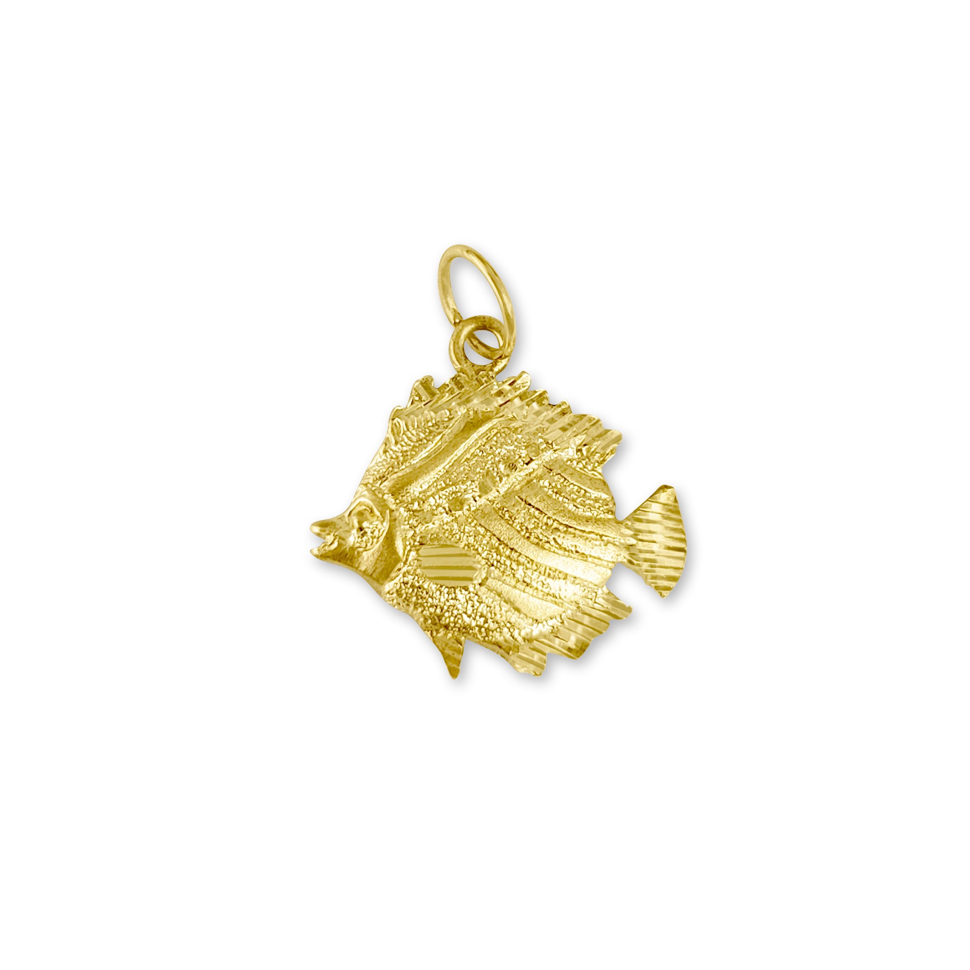 Diamond Cut Angelfish Charm - Elegant Jewelry Pendant for Necklaces & Bracelets - Perfect Gift for Fish Lovers & Aquarium Enthusiasts