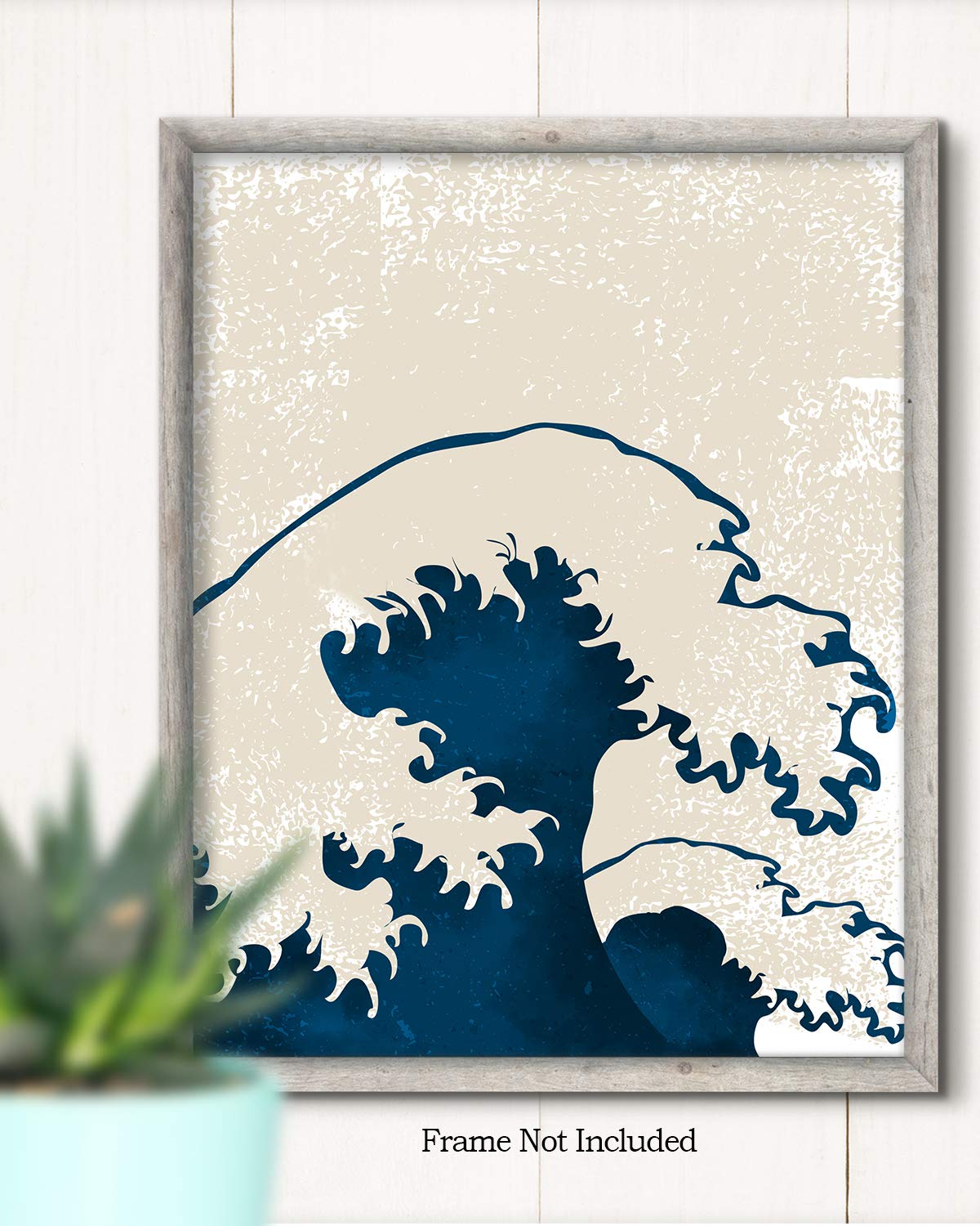 Govivo Monster Waves Wall Art Print - 8x10 Inch Unframed Ocean Wave Photography Poster for Beach House Decor, Living Room, Office & Bedroom Wall Decoration