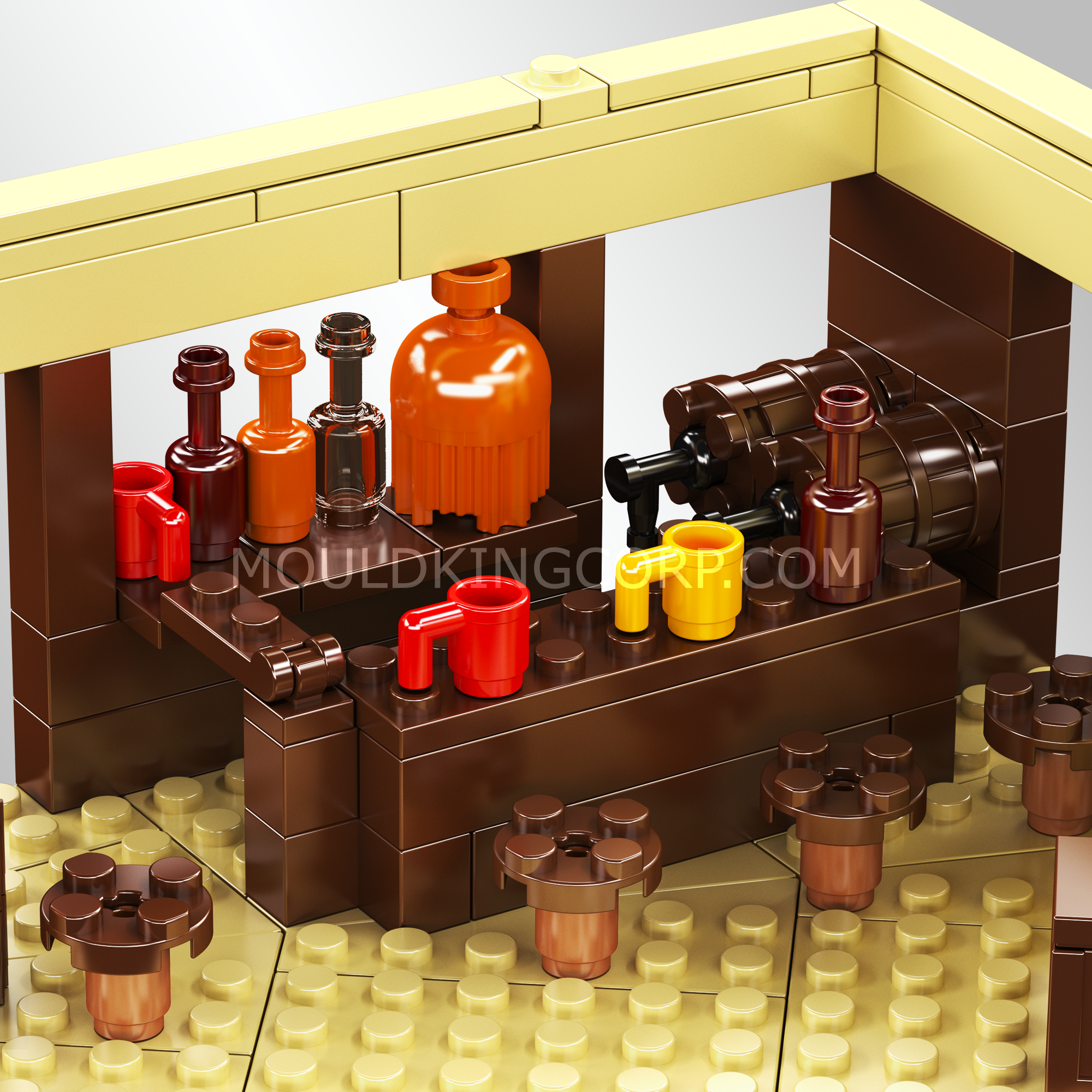 Mould King 24072 Wild West Saloon Building Blocks Set - 800 Pieces for Adults & Kids - Western Town Cowboy Themed DIY Model Kit for Home Decor & Creative Play