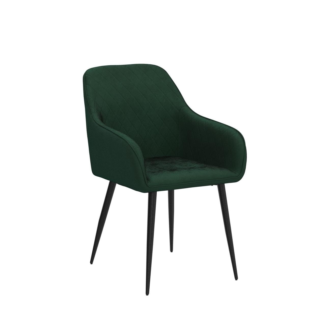 Luxury Velvet Dining Chairs Set of 2 - Emerald Green Upholstered Armchairs for Dining Room, Modern Tufted Accent Chairs with Solid Wood Legs - Perfect for Elegant Dining Spaces, Kitchen Breakfast Nooks & Home Decor
