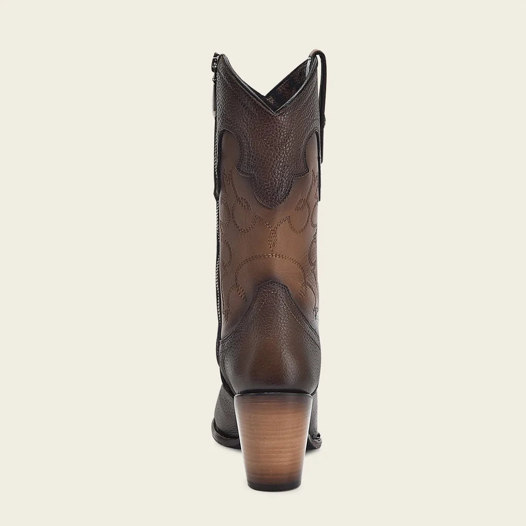 4V00RS Women's Western Cowgirl Leather Boots - Genuine Leather, Comfortable & Stylish for Country Dancing, Rodeo, and Everyday Wear
