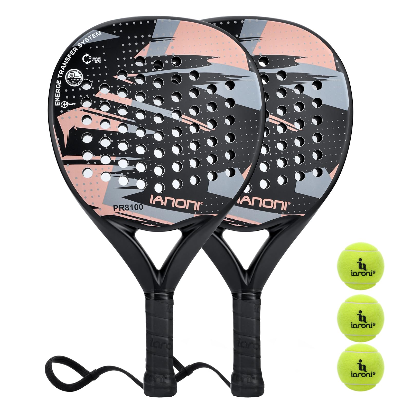 Premium Carbon Fiber Padel Racket with EVA Memory Flex Foam Core - Lightweight Tennis Paddle for Professional & Recreational Play - Ideal for Court Sports & Outdoor Games