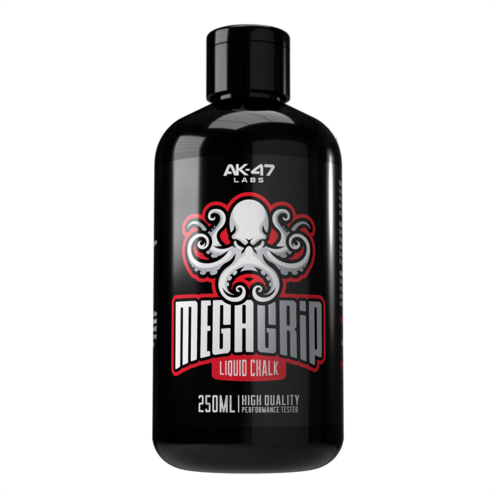 AK 47 Labs Mega Grip Liquid Chalk 250ml - Premium Non-Slip Grip Enhancer for Weightlifting, Rock Climbing & CrossFit - Sweat-Proof & Long-Lasting Performance Chalk for Gym, Powerlifting & Sports Training