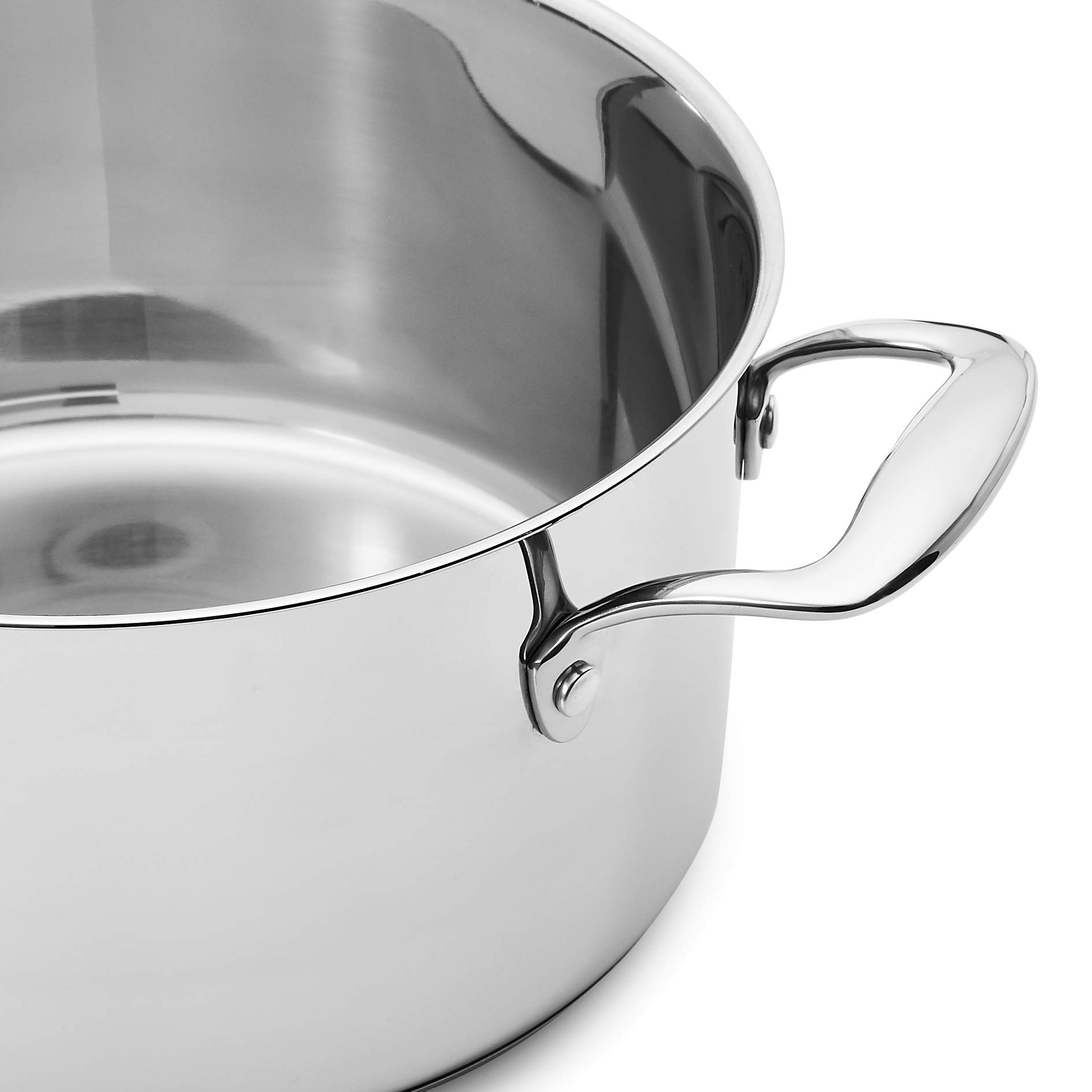 Amazon Basics 11-Piece Stainless Steel Cookware Set - Induction Ready Pots & Pans Set with Lids, Oven & Dishwasher Safe, Heavy Duty & Easy to Clean for Professional Cooking - Perfect for Home Chefs & Kitchen Enthusiasts