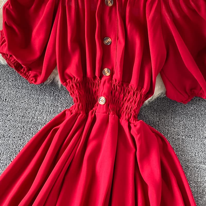 Women's Asymmetric Summer Party Dresses - Flowy Beach Resort Dress for Vacation, Poolside, and Evening Events