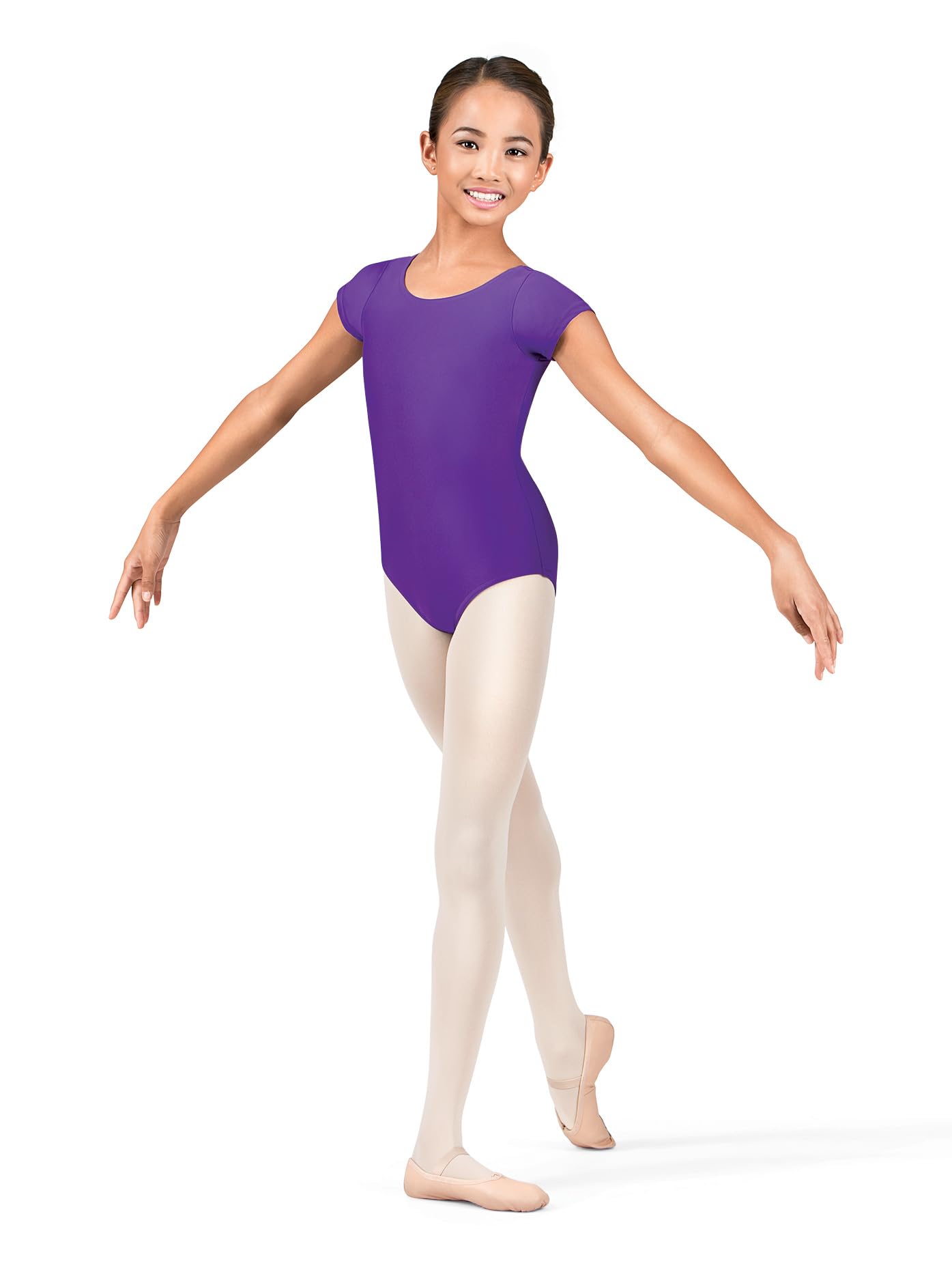 Girls Dance Leotard Short Sleeve - Ballet Gymnastics Leotards for Kids - Perfect for Ballet Class, Gymnastics Practice & Dance Performances