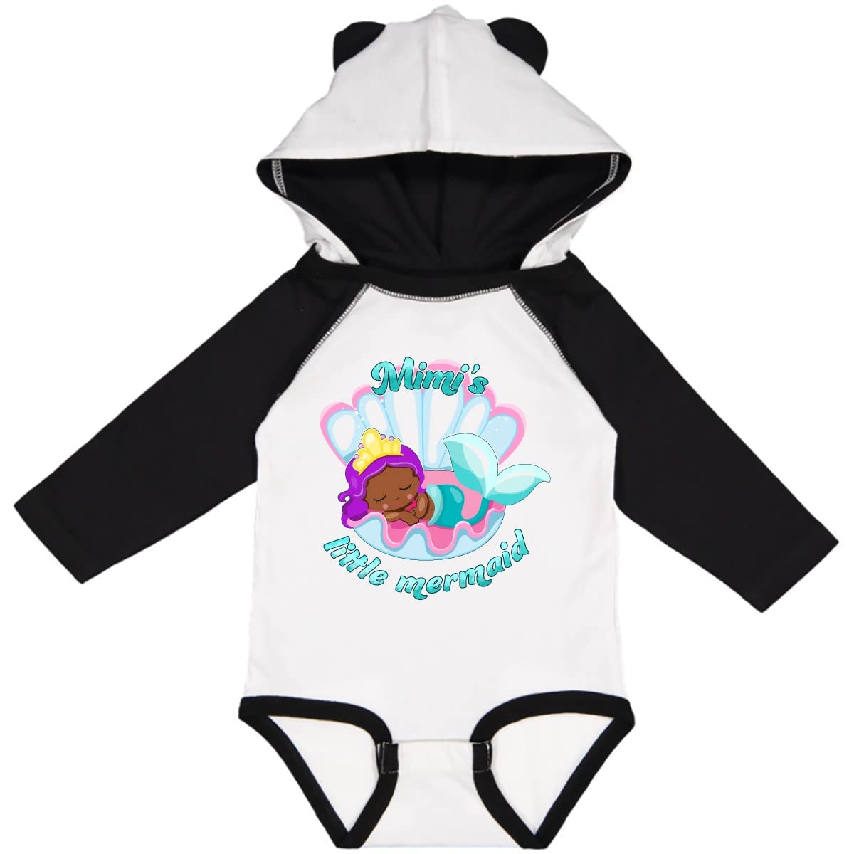 Inktastic Mimi's Little Mermaid Long Sleeve Baby Bodysuit - Cute Cartoon Mermaid Design for Newborns & Infants - Perfect for Birthday Gifts, Photo Shoots & Nursery Outfits