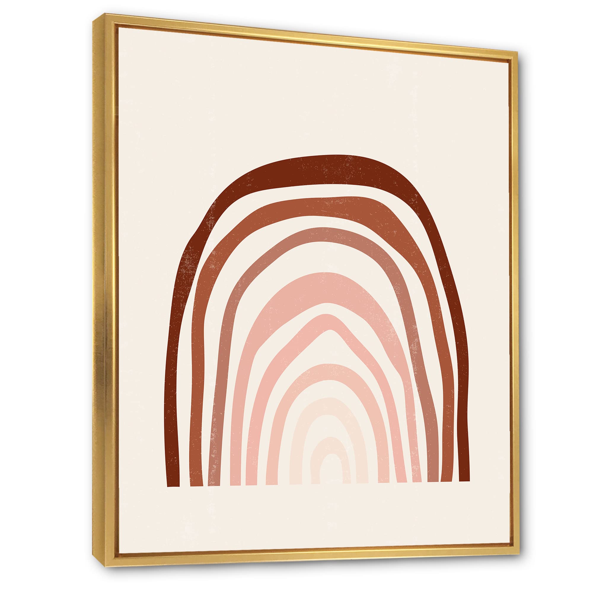 Terracotta Minimalist Boho Rainbow I - Modern Framed Canvas Wall Art Print for Living Room, Bedroom & Office Decor | Handmade Home Decoration