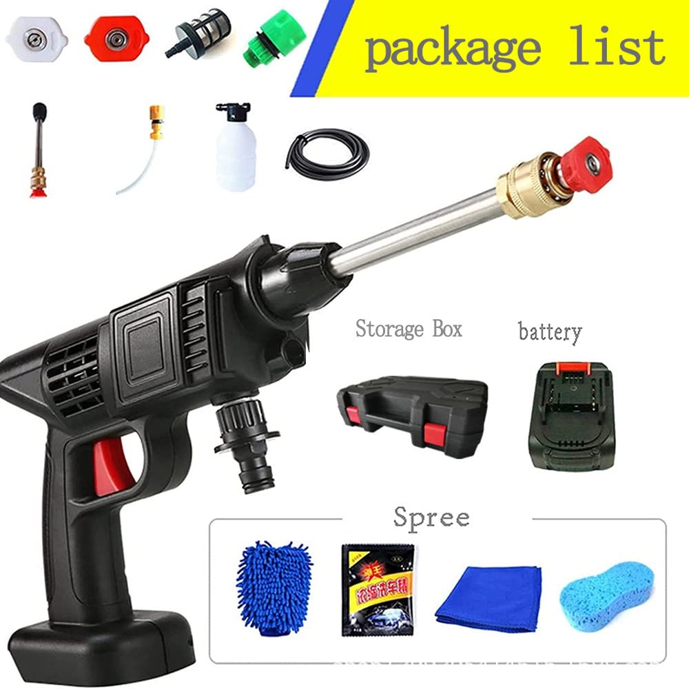 Cordless Electric Pressure Washer - Portable Handheld Power Washer with Adjustable Nozzle, Rechargeable Battery & Charger Included - Perfect for Car Washing, Patio Cleaning & Outdoor Home Maintenance