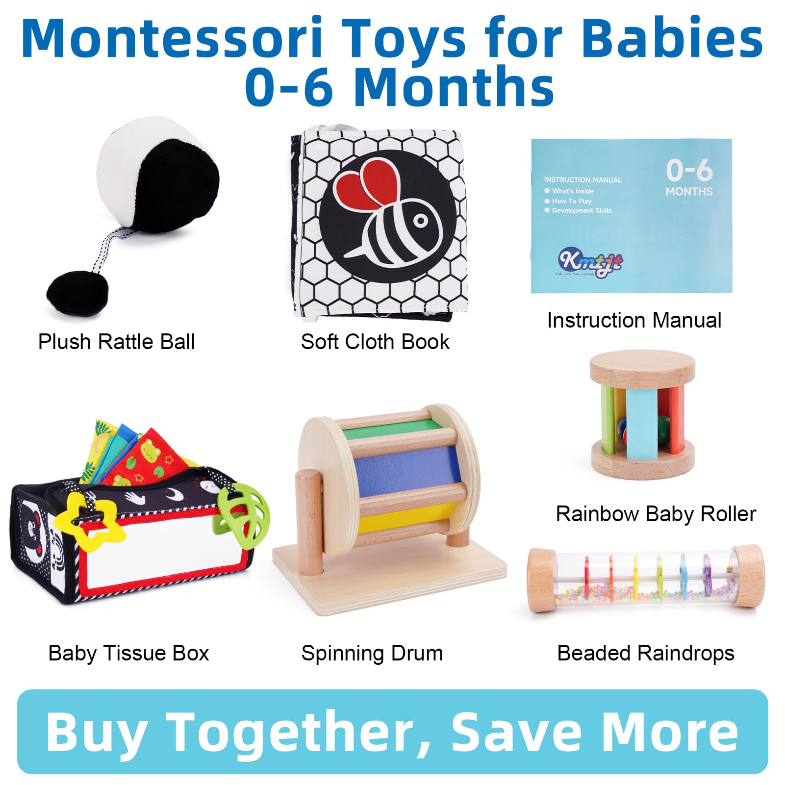 Montessori Wooden Baby Toys 0-6 Months - Educational Learning Activity Box for Newborns & Infants | First Birthday Gift for Boys & Girls (0-18 Months) - Perfect for Early Childhood Development & Sensory Play
