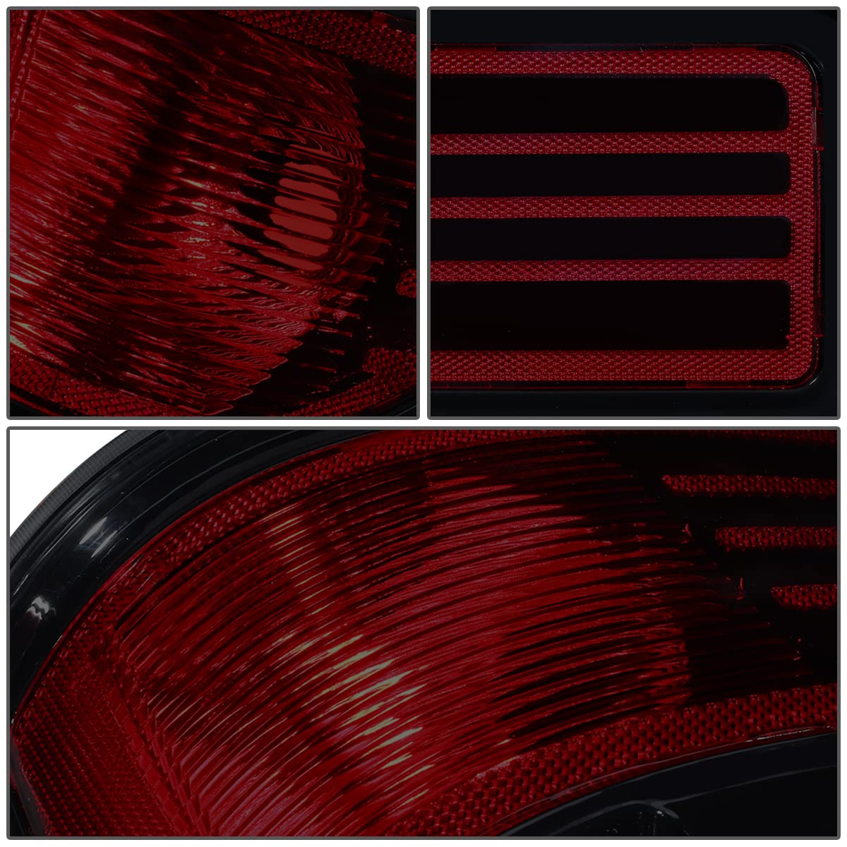 DNA MOTORING TL-ZTL-006-SMBK Pair of Black/Smoked Lens Reflector Tail Lights - Compatible with 2009-2014 Ford F-150 Fleetside Models | Perfect for Truck Upgrades & Nighttime Safety
