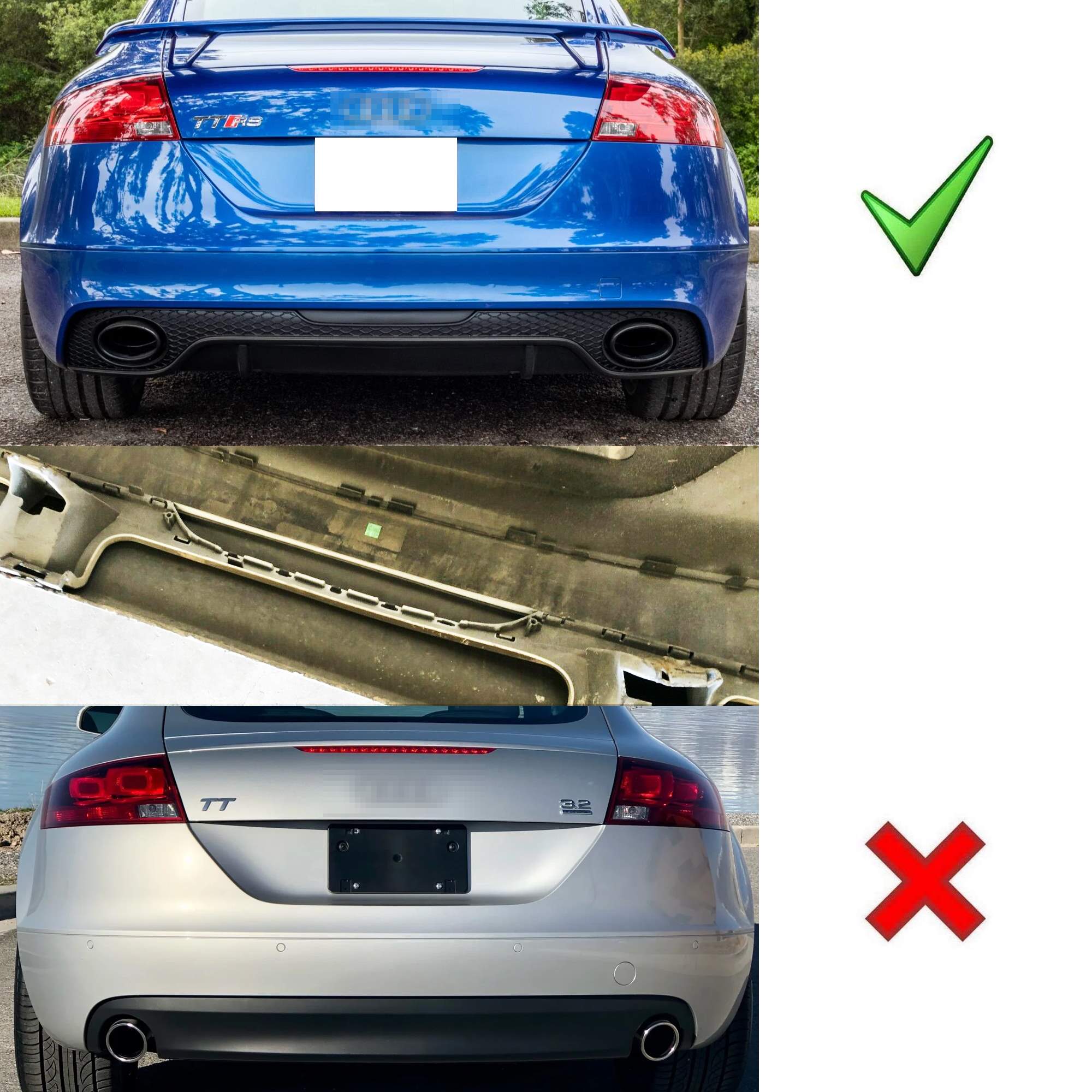 Euro Spec Rear Fog Lamp with LED Bulb & Wiring Harness Compatible with Audi TT 2007-2014 - Perfect for Night Driving & Enhanced Safety