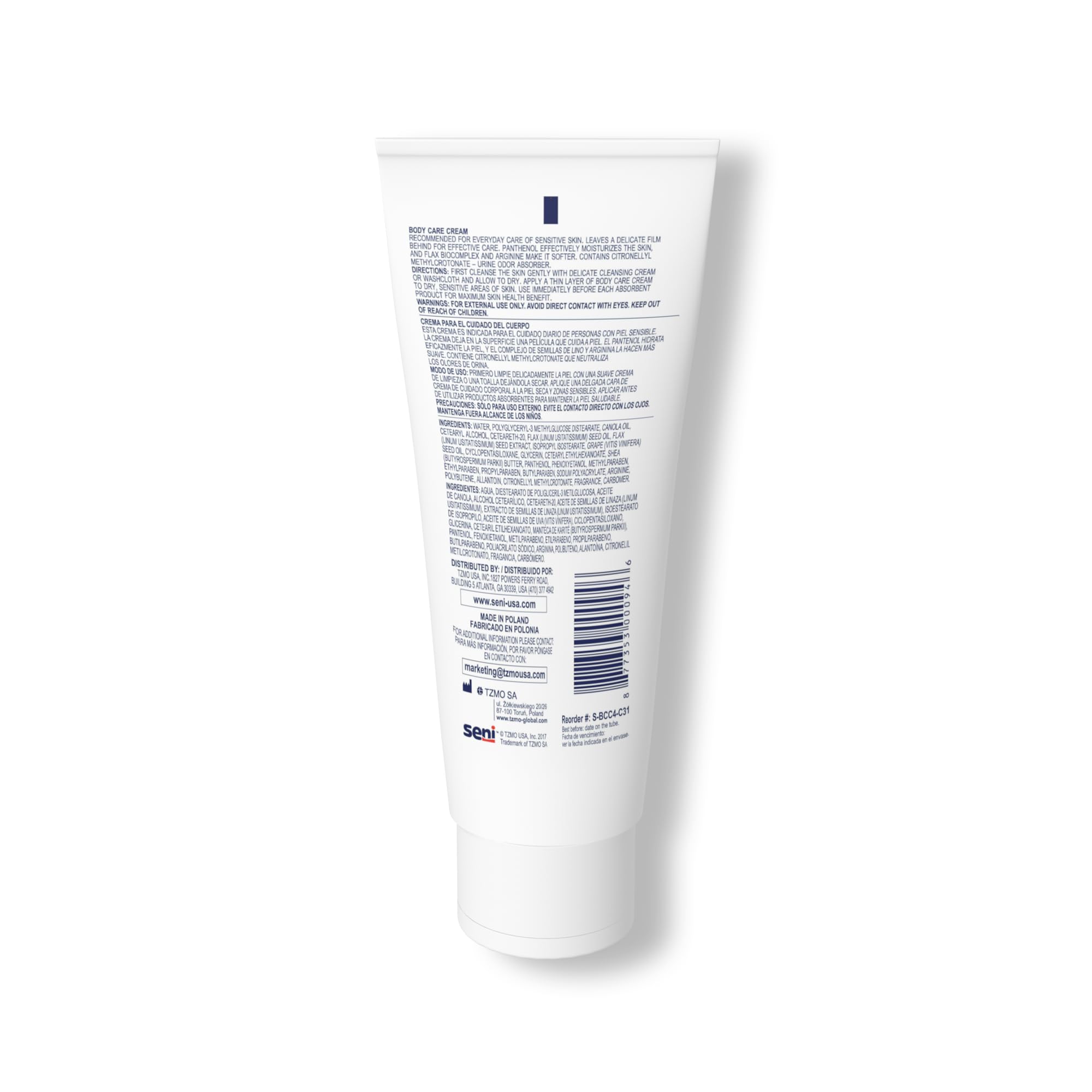 Seni Care Skin Protectant Cream 4oz - 6 Pack for Dry Skin Care & Moisturizing