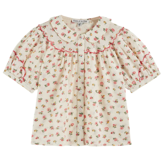 EMILE & IDA Floral Print Blouse for Women - Size 2-6A - Elegant Casual Top for Office, Date Night & Spring Outfits