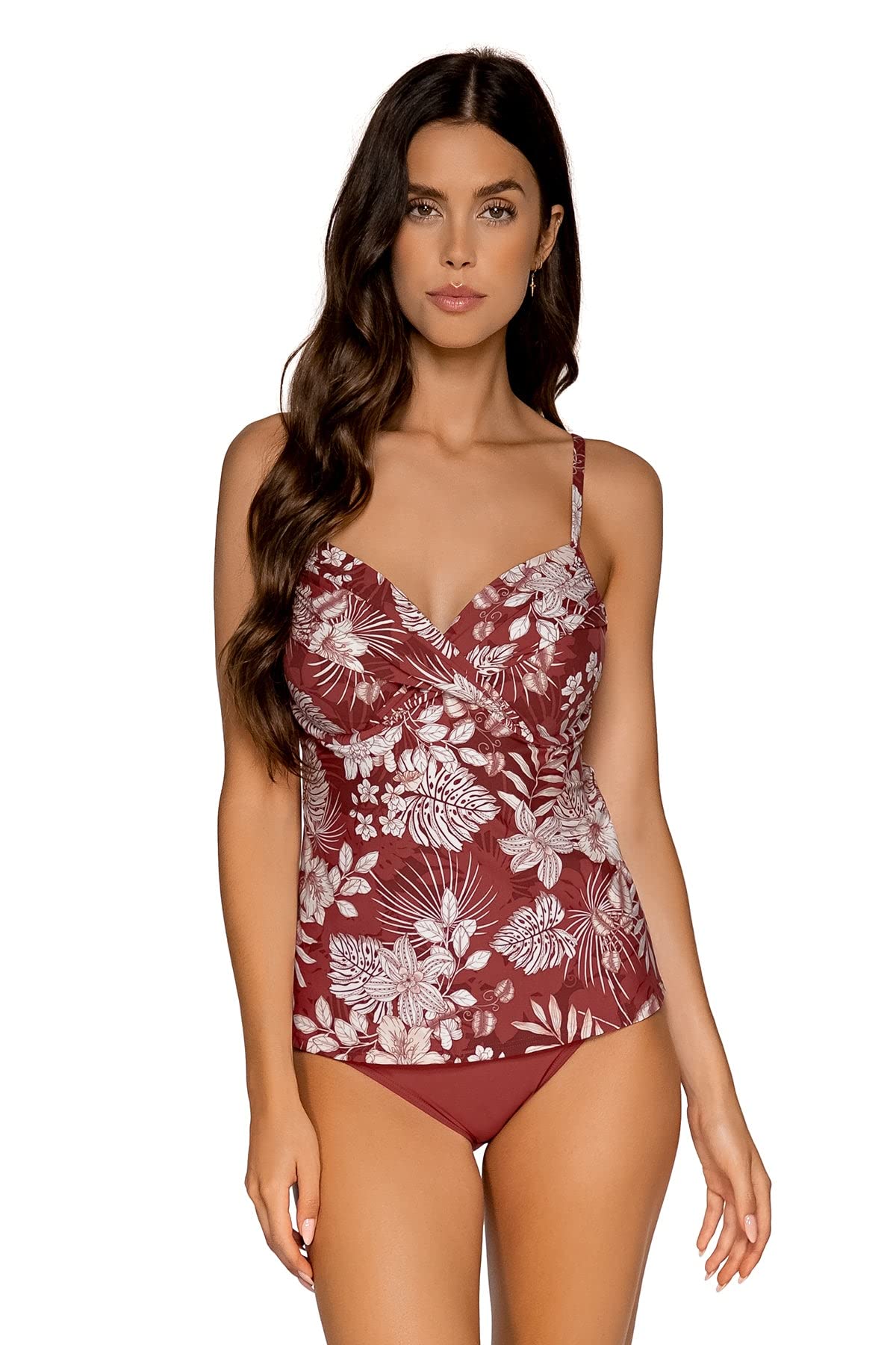 Sunsets Women's Crossroads Underwire Tankini Swimsuit Top - Comfortable & Supportive Swimwear for Beach, Pool & Vacation