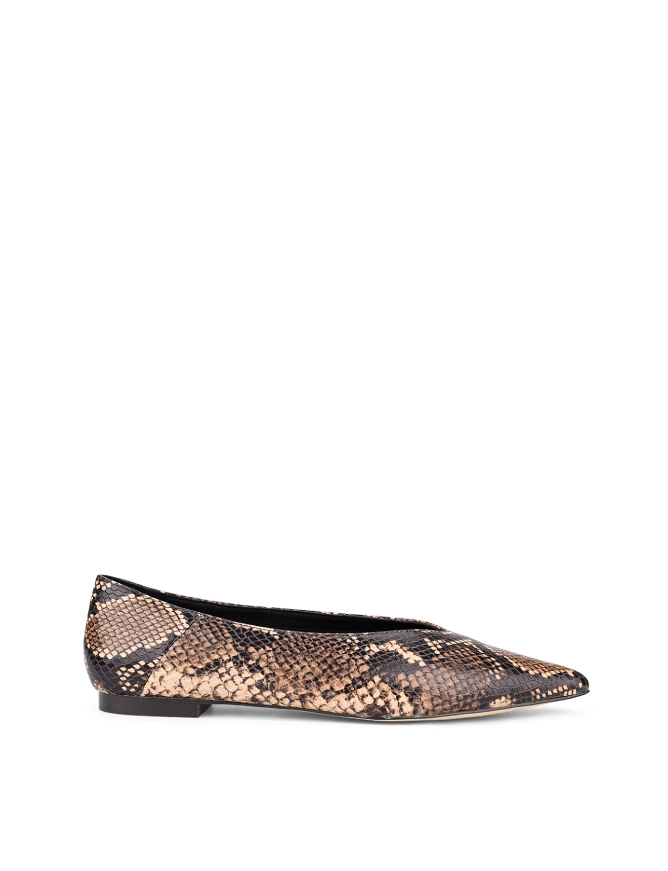 Locke Flat Pumps for Women - Brown Snake Leather Loafers | Comfortable Slip-On Shoes for Office, Casual & Travel