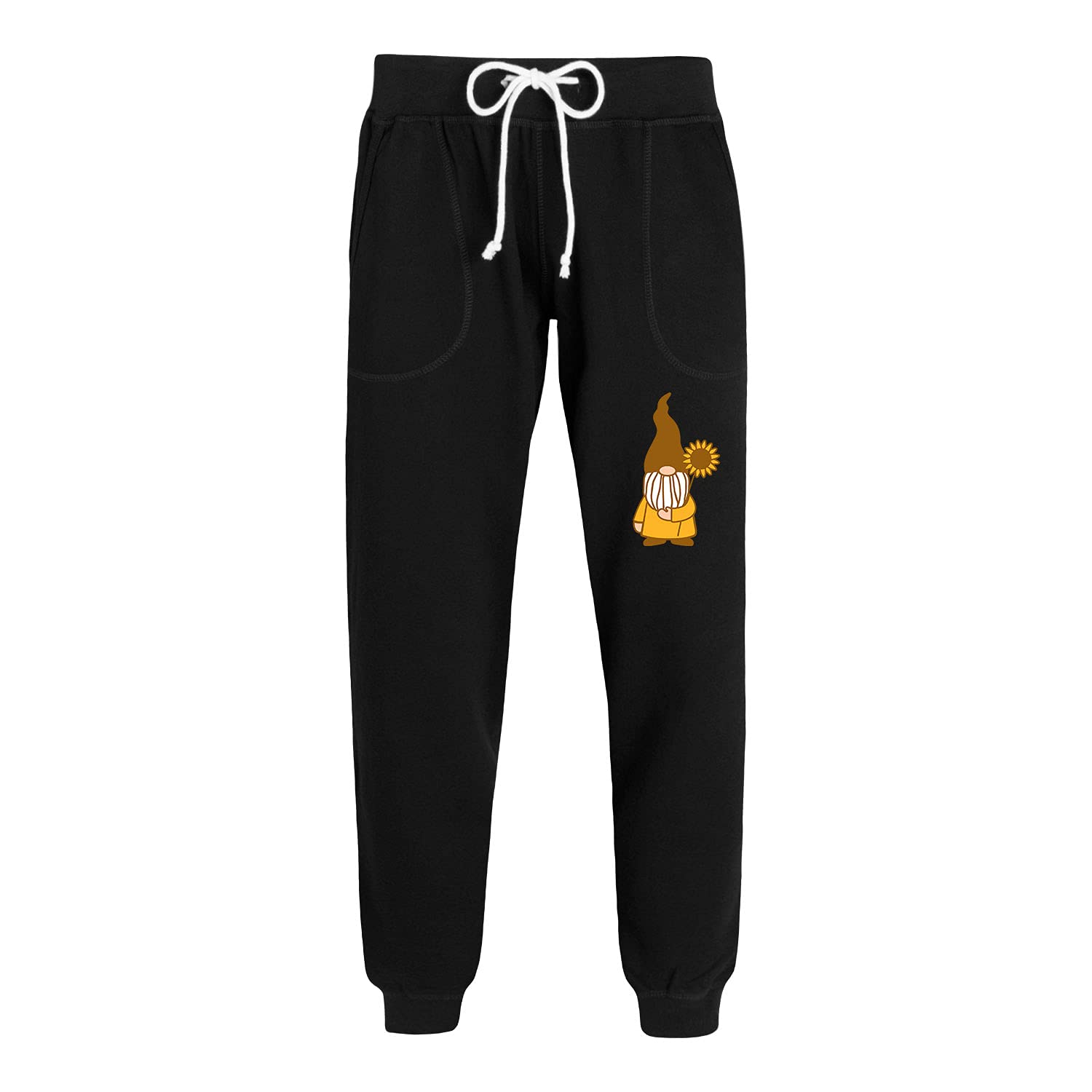 Sunflower Gnome Women's French Terry Jogger Pants - Soft Lounge Pants for Women, Comfortable Elastic Waist, Casual Home Wear, Perfect for Relaxing, Yoga & Running Errands