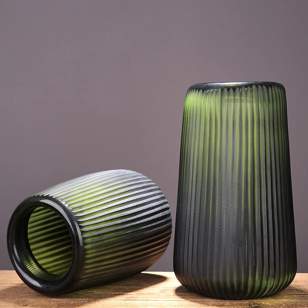 Modern Striped Hydroponic Flower Vase - Elegant Glass Vase for Home & Office Decor - Perfect for Living Room, Dining Table, Wedding Centerpieces & Housewarming Gifts (Size A)