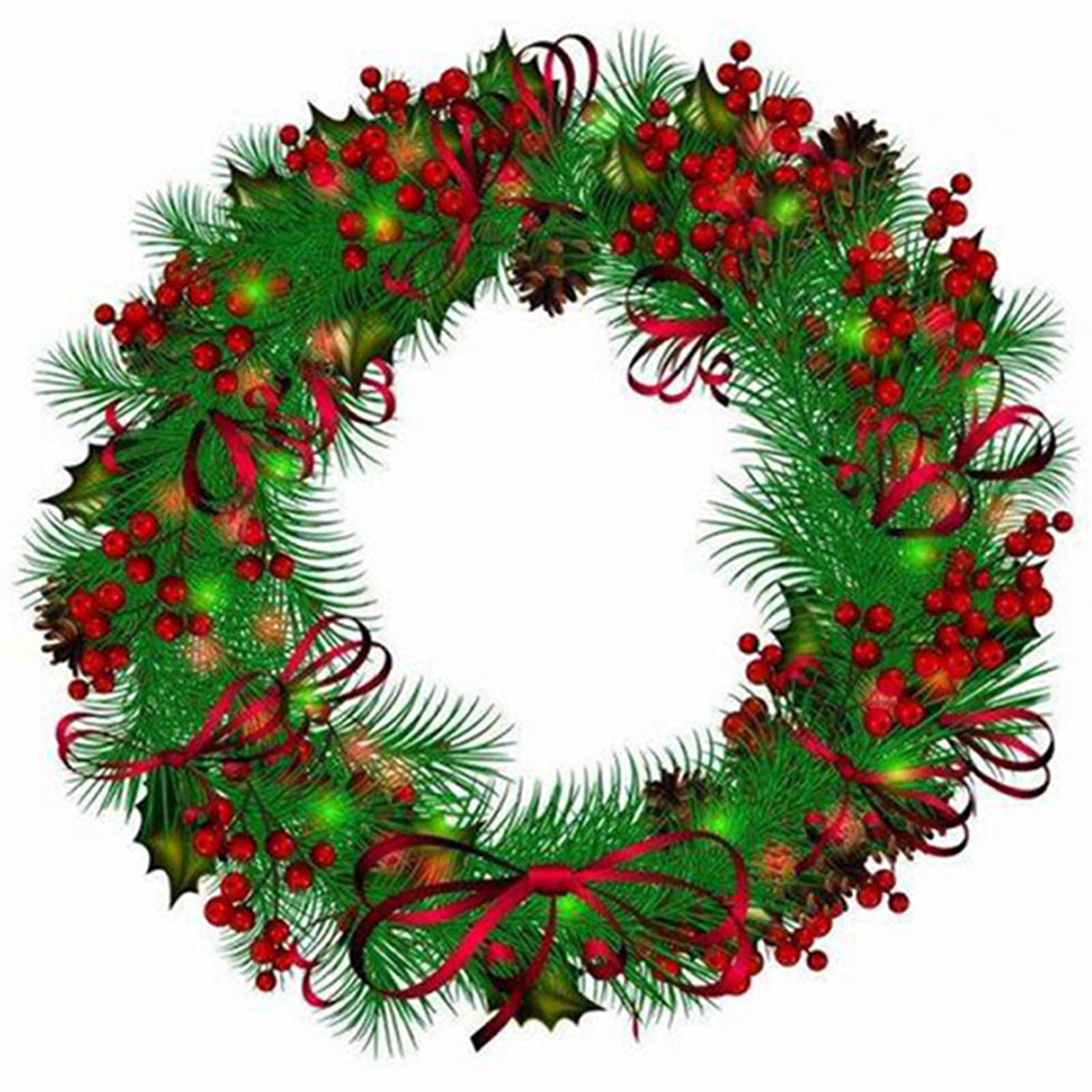 5D Diamond Painting Kit - Full Round Drill DIY Wreath Design by Number for Home Wall Decor (11.81 x 11.81 Inch) - Perfect for Relaxation, Gift Giving & Craft Room Art Projects