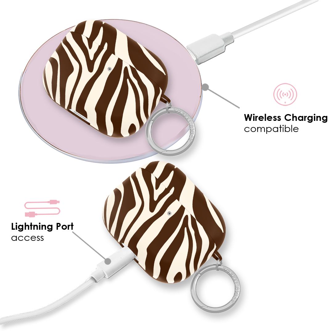 Premium Coco Zebra Pattern AirPods Case - Stylish Protective Cover for AirPods 1/2/3 & Pro - Perfect for Travel, Work & Everyday Use