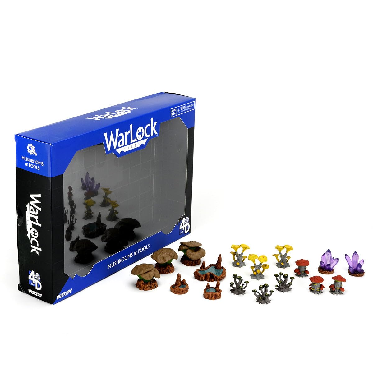 WizKids Warlock Tiles Accessory Set - Fantasy RPG Mushrooms & Pools for Dungeons & Dragons Tabletop Gaming | D&D Terrain Decor & Battle Map Enhancements