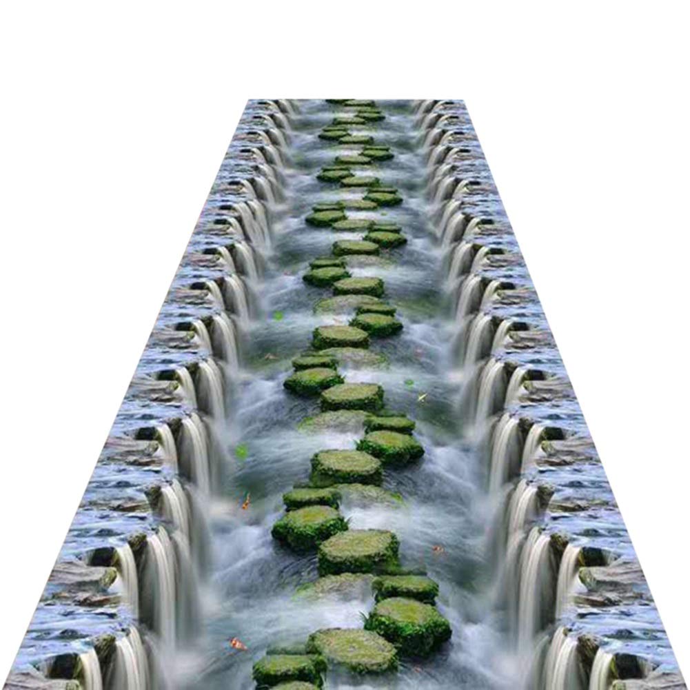 3D Thrilling Runner Rug - Non-Slip Indoor/Outdoor Carpet with Waterfall & Steps Design - Machine Washable & Customizable (100x200cm) - Perfect for Hallways, Stairs & Entryway Decor