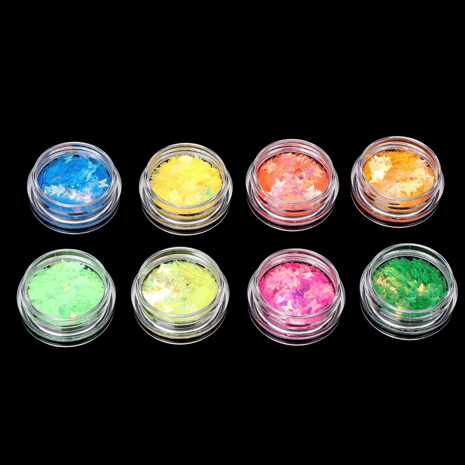 8 Colors Nail Art Flakes & Sequins - Cute Beautiful Nail Accessories for Salon & Home DIY | Perfect for Nail Art Designs, Manicures, Pedicures & Party Looks
