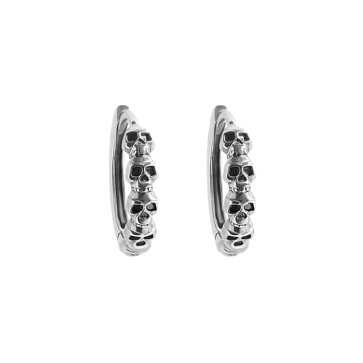 Gothic Skull Huggie Earrings for Women - Punk Rock Boho Style Jewelry - Perfect for Halloween, Concerts & Gothic Fashion