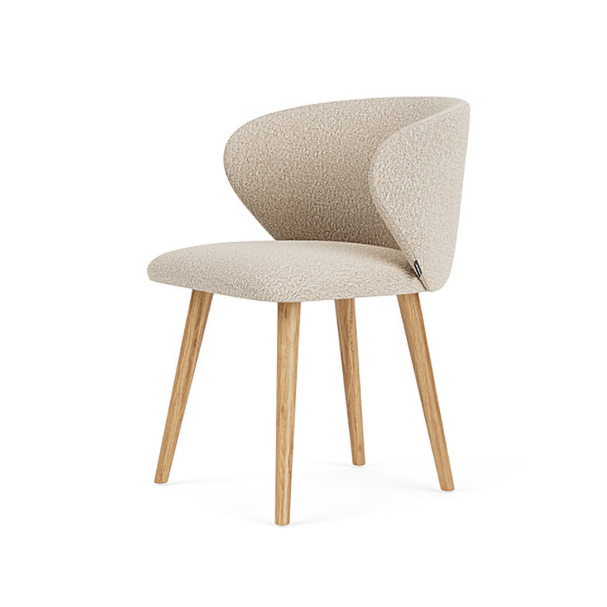 Ellie Boucle Dining Chair - Modern Upholstered Accent Chair for Kitchen, Dining Room, or Office - Soft Textured Fabric & Sturdy Wooden Legs - Perfect for Home Decor & Entertaining