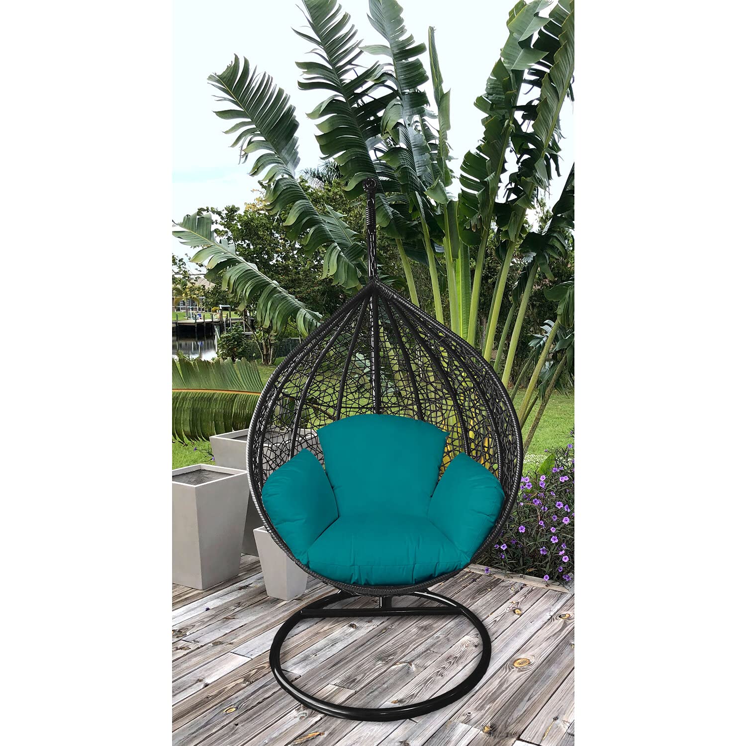 Premium Teal Green Ottertex Fabric Cushion - Waterproof & Durable Replacement for Egg, Hanging, Cocoon & Papasan Chairs - Perfect for Indoor/Outdoor Lounge, Patio, Garden & Hammock Relaxation