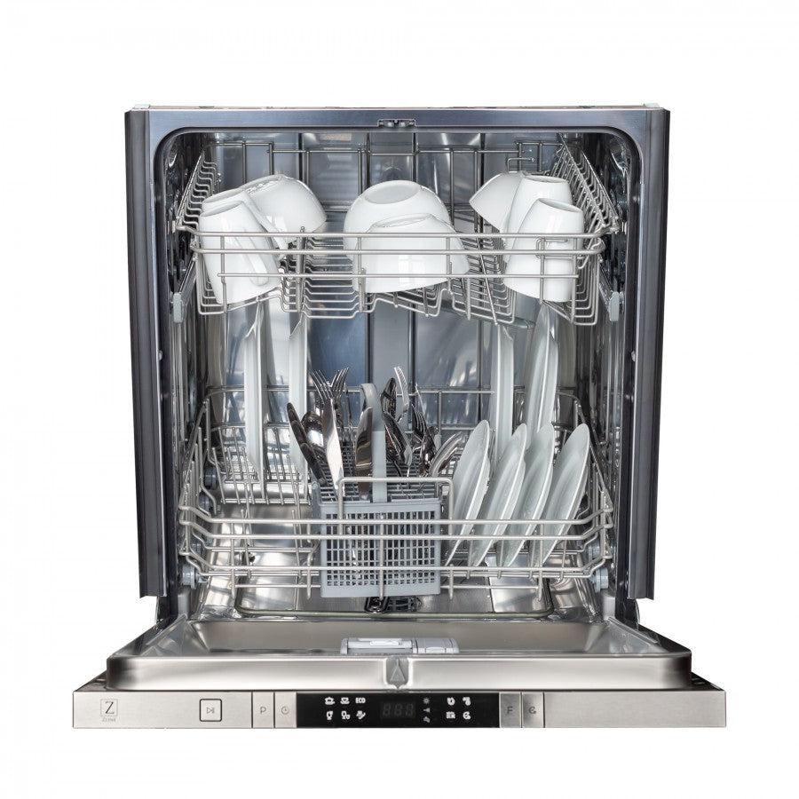 ZLINE 24 Inch Top Control Dishwasher with Hand Hammered Copper Panel - Modern Style Handle, 52dBa Ultra Quiet (Model DW HH 24) - Perfect for Kitchens with Stainless Steel Appliances & Farmhouse Decor