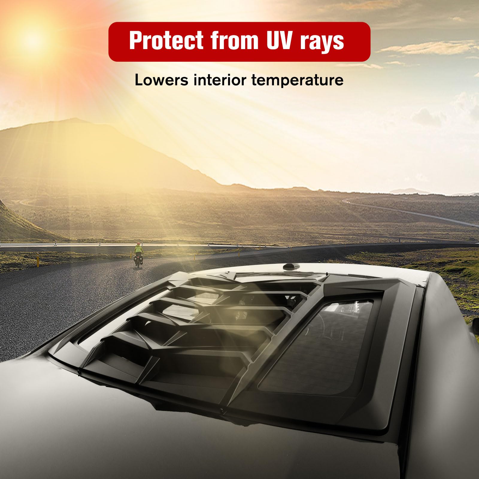 Lambo Style ABS Window Louvers for Dodge Charger 2011-2023 - Rear & Side Windshield Sun Shade Cover Compatible with SXT/GT/R/T/Scat Pack/SRT Hellcat/Widebody/Redeye/Daytona - All Weather Protection (Bright Black) | Street Racing & Car Show Accessories