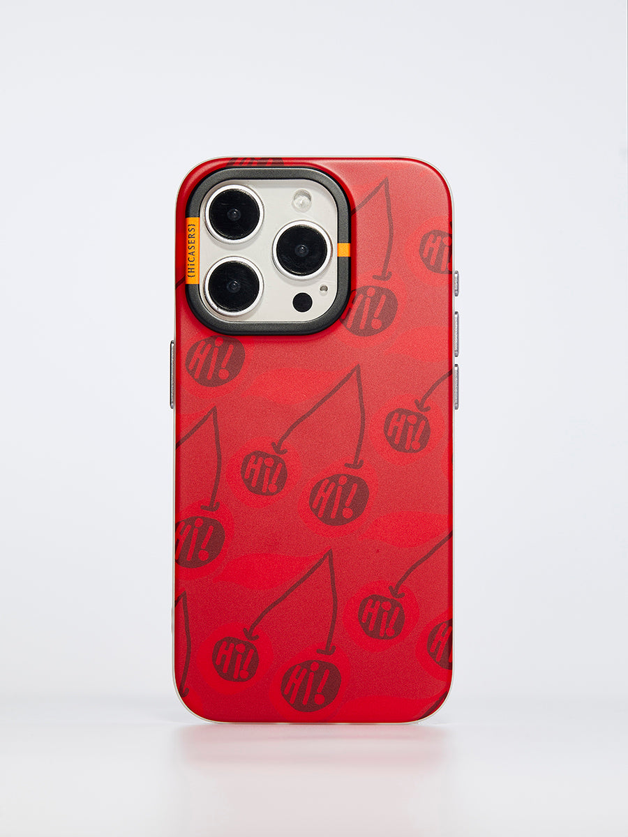 Whimsical Pop Hi Cherry Case Red - Trendy Phone Cover for iPhone & Samsung - Perfect for Everyday Use, Travel & Gifting