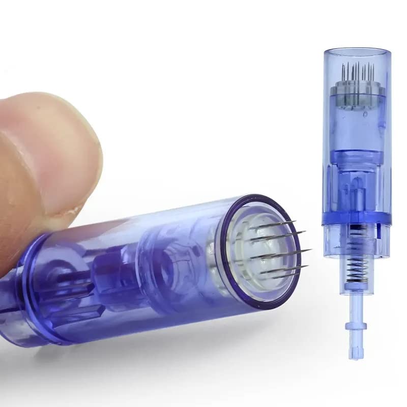 Dr.pen Ultima A6 Round Nano Cartridges 0.1mm Needle Disposable Replacement Parts (5 Pack) - Professional Derma Pen Refills for Micro-needling, Skin Rejuvenation & Hair Growth Therapy
