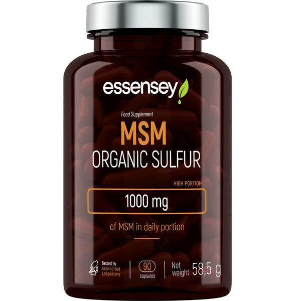 Essensey MSM Organic Sulfur Capsules 1000mg - 90 Count | Joint Support & Muscle Recovery Supplement for Active Lifestyle