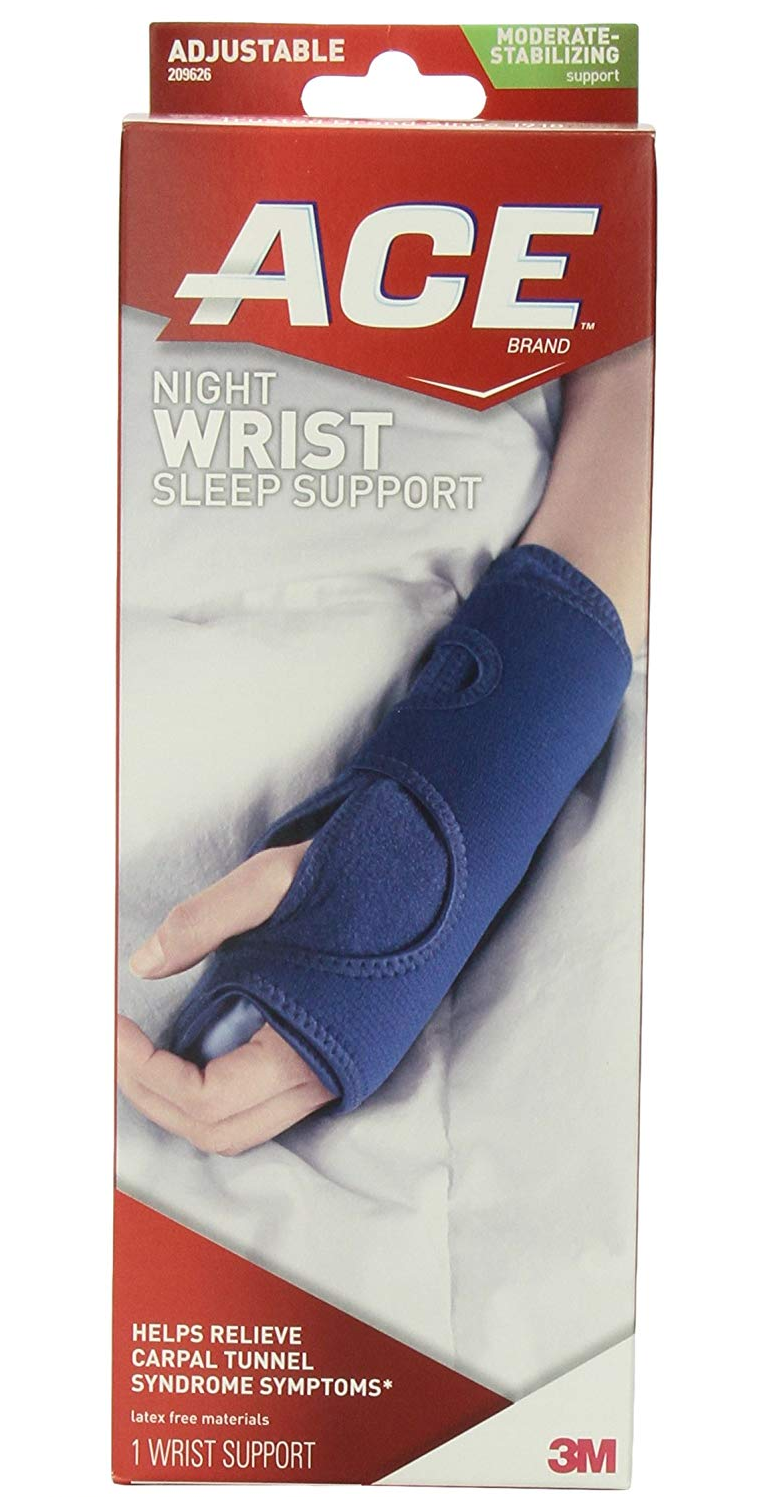 ACE 209626 Night Wrist Sleep Support Bracelet - Pack of 12 for Pain Relief & Carpal Tunnel - Comfortable Sleep Aid for Restless Nights & Office Workers