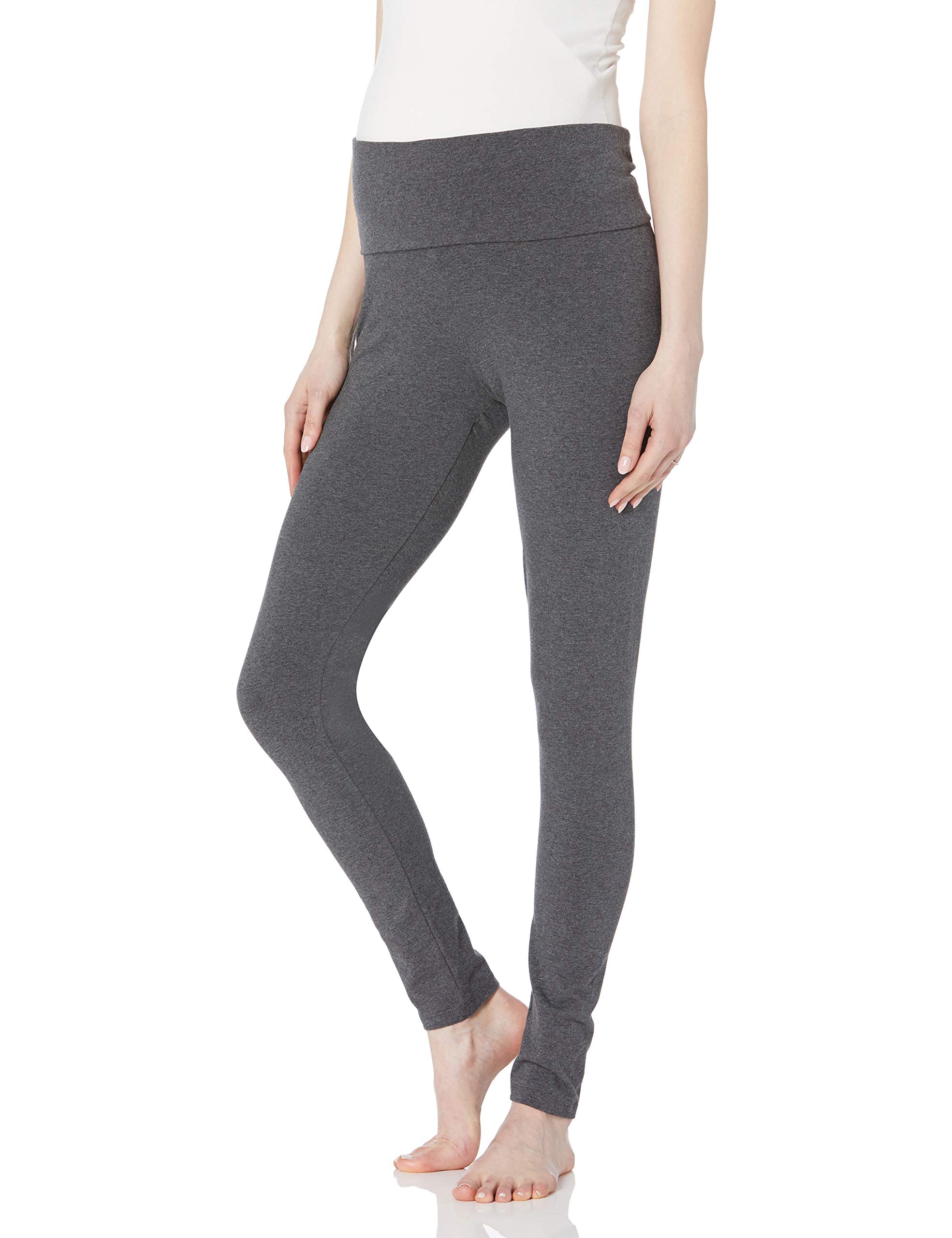Three Seasons Maternity Yoga Leggings for Women - Comfortable Stretchy Pregnancy Pants in Gray, Size Medium - Perfect for Prenatal Workouts, Lounge & Everyday Wear