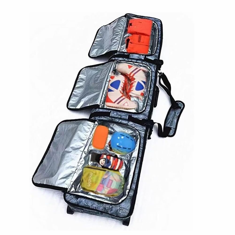 Padded Snowboard Travel Bag with Wheels - Lightweight Rolling Ski & Snowboard Carrier for Airplane Travel - Durable Snowboarding Equipment Bag for Flying, Ski Trips & Winter Sports Gear Storage