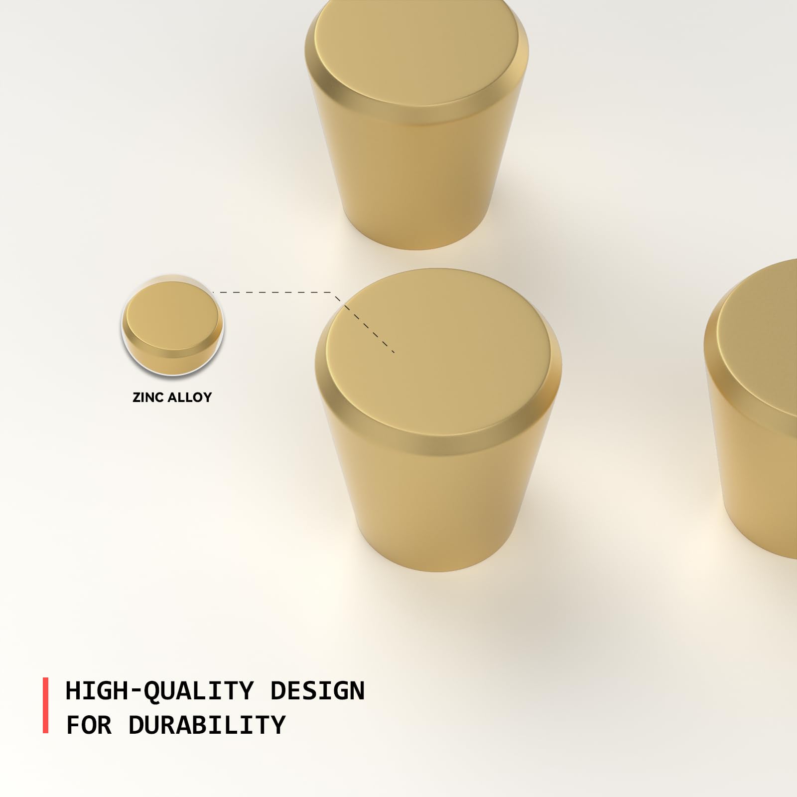 25 Pack Matte Gold Cabinet Knobs - Round Brushed Brass Kitchen & Dresser Handles for Drawers - Durable Metal Hardware for Home & Office Furniture Upgrade